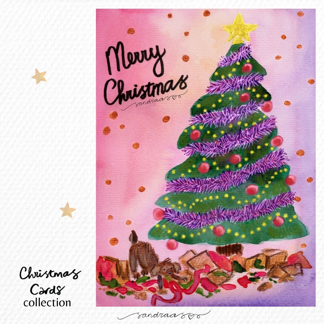 Christmas Card โ Naughty Dog & Christmas Chaos ๐๐ถ - SANDRAAS