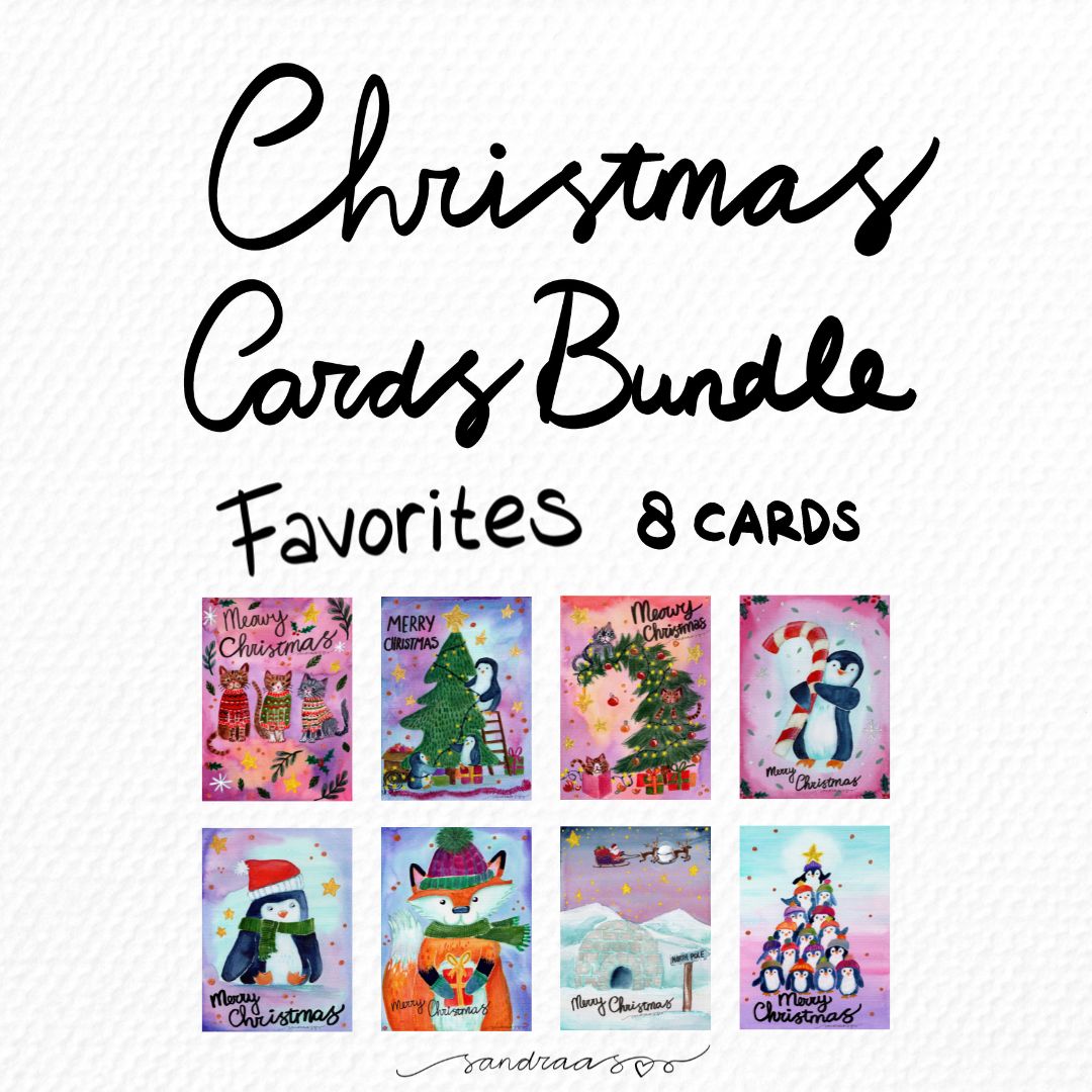 Christmas Cards Set of 8 – Favorite Selection 🎄✨ - SANDRAAS
