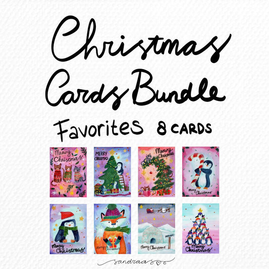 Christmas Cards Set of 8 – Favorite Selection 🎄✨ - SANDRAAS