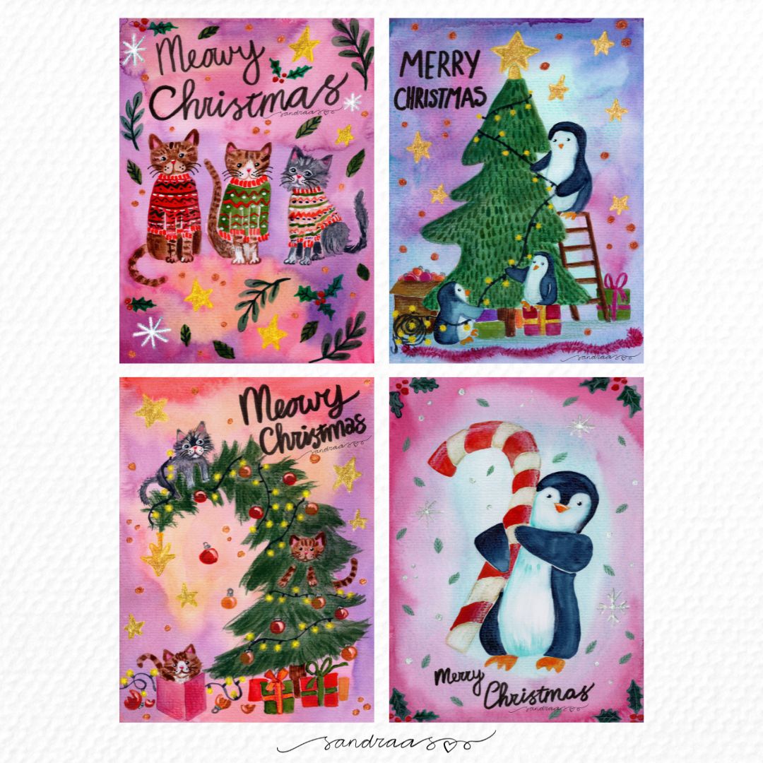 Christmas Cards Set of 8 – Favorite Selection 🎄✨ - SANDRAAS
