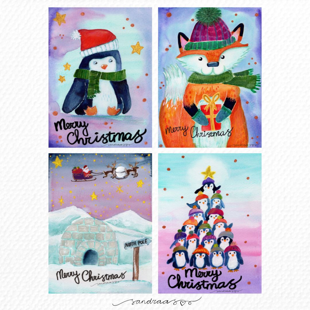 Christmas Cards Set of 8 – Favorite Selection 🎄✨ - SANDRAAS
