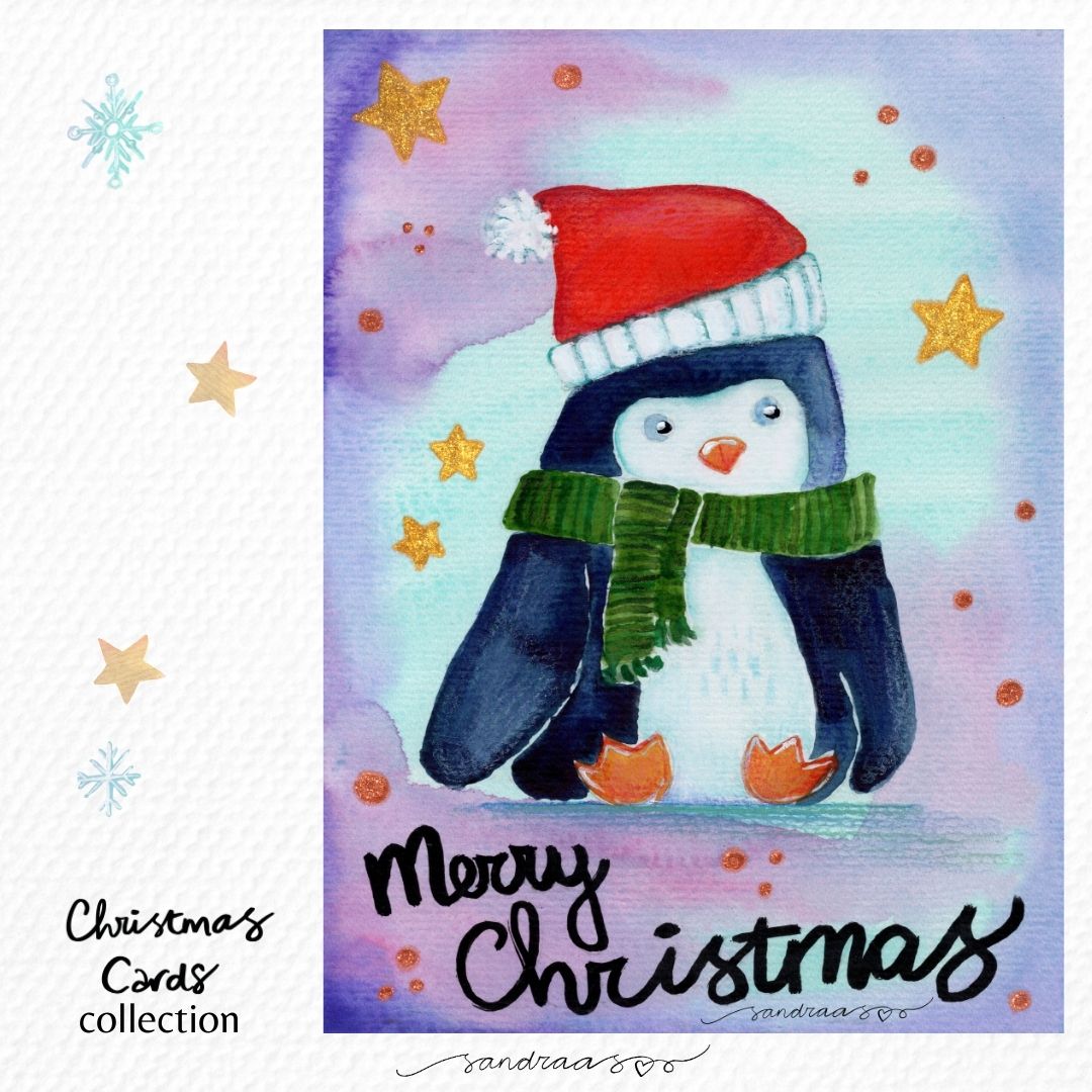 Christmas Card โ Christmas Penguin ๐๐ง - SANDRAAS