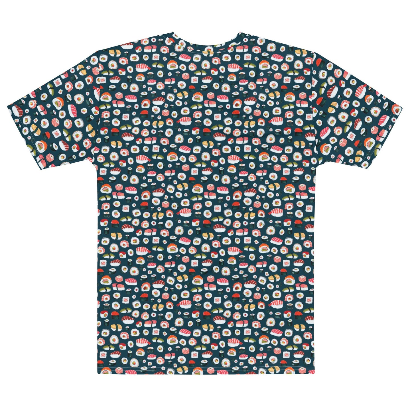 🍣 Men’s T-Shirt – Sushi Pattern – Dark Blue Gouache Edition - SANDRAAS