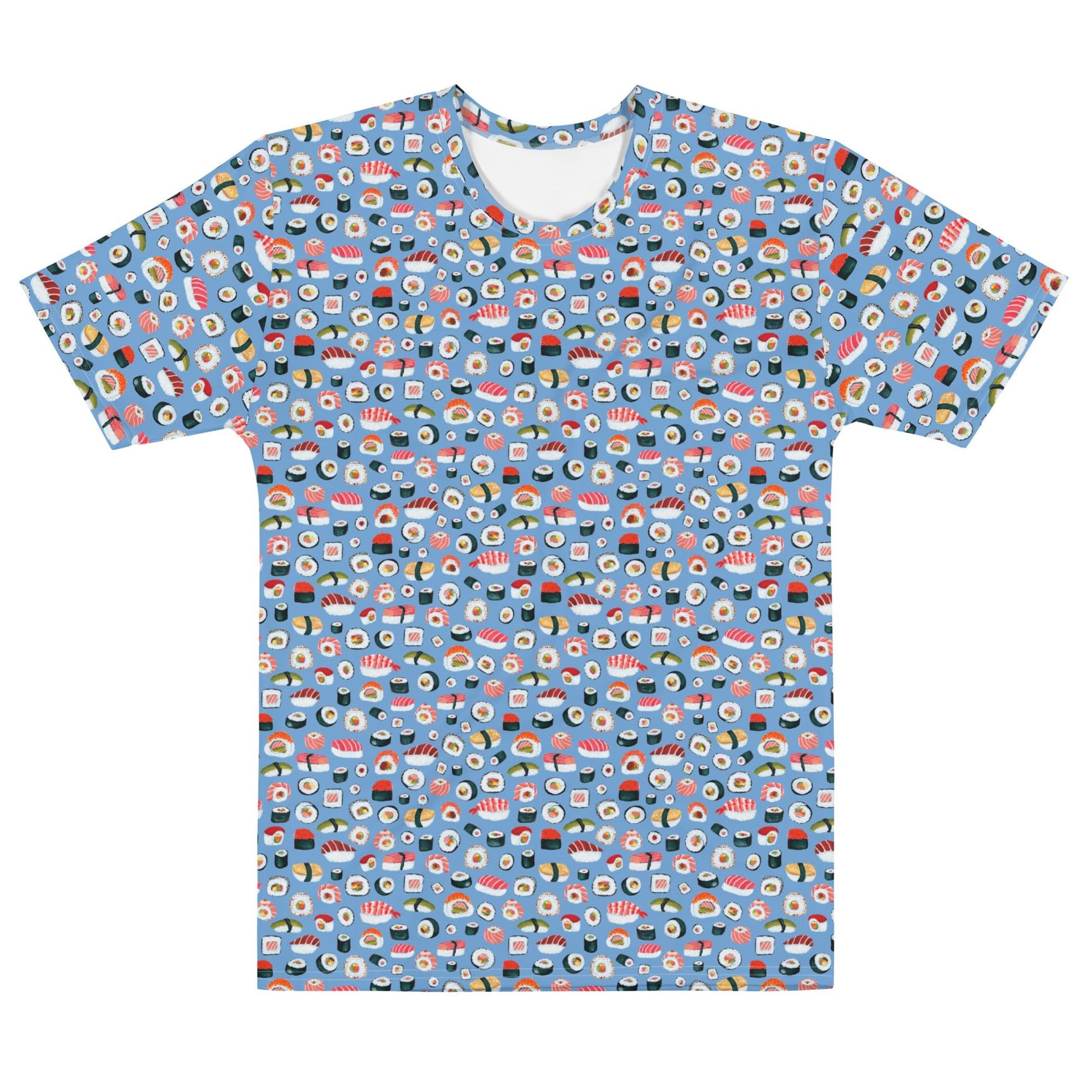 🍣 Men’s T-Shirt – Sushi Pattern – Jordy Blue Gouache Edition - SANDRAAS