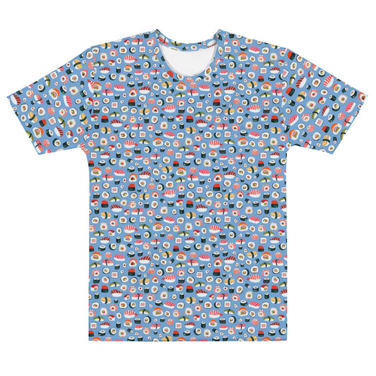 🍣 Men’s T-Shirt – Sushi Pattern – Jordy Blue Gouache Edition - SANDRAAS