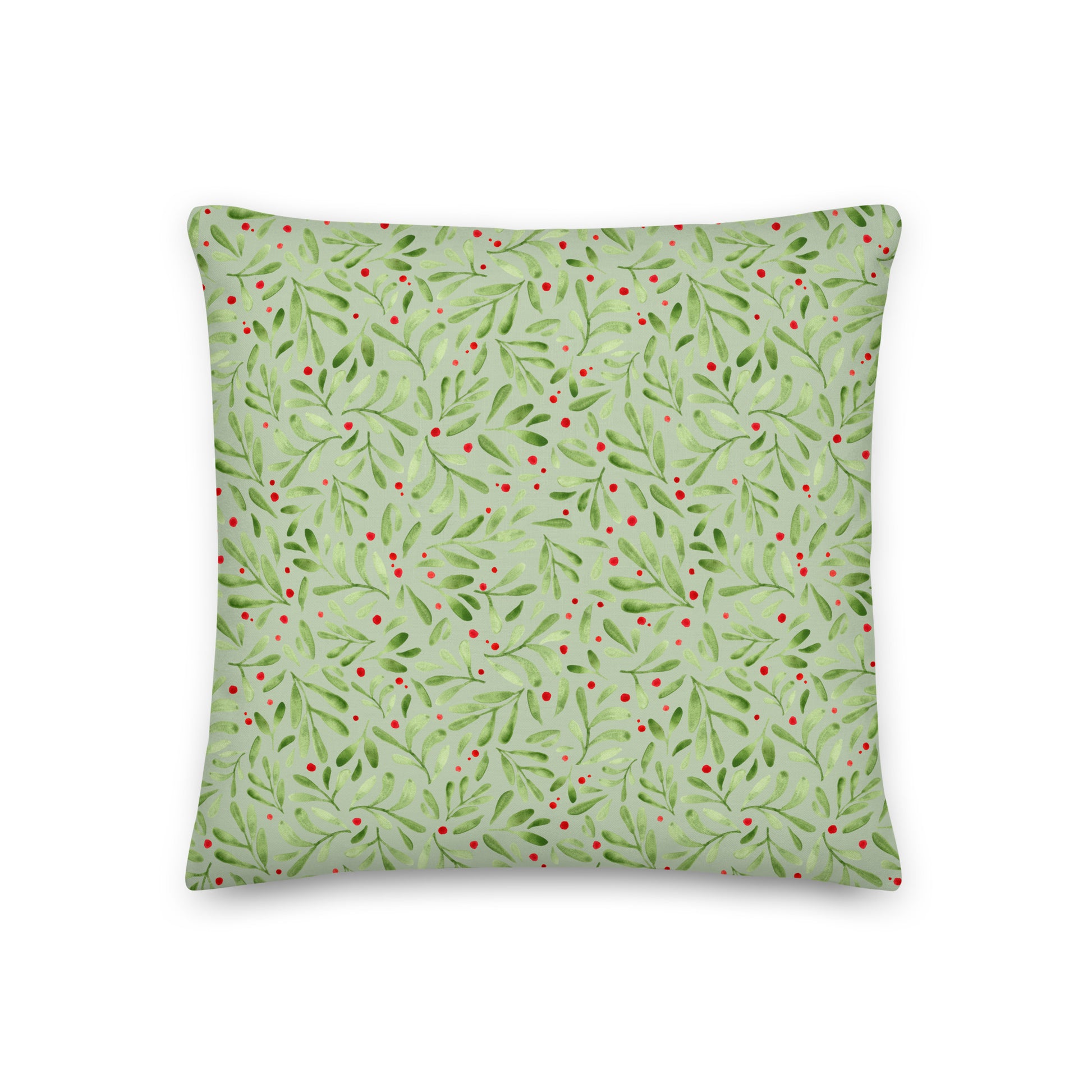 Premium Pillow – Green Winter Leaves 🍃✨ - SANDRAAS