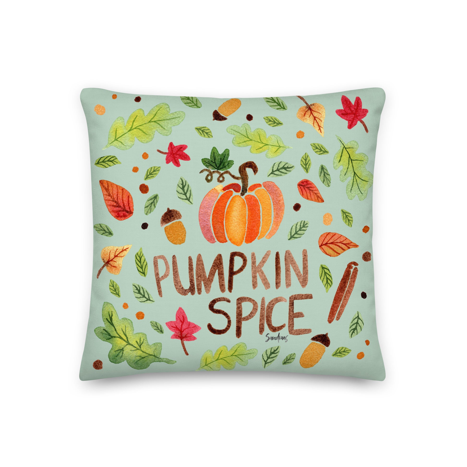 Premium Pillow - Pumpkin Spice Green 🎃🍂 - SANDRAAS