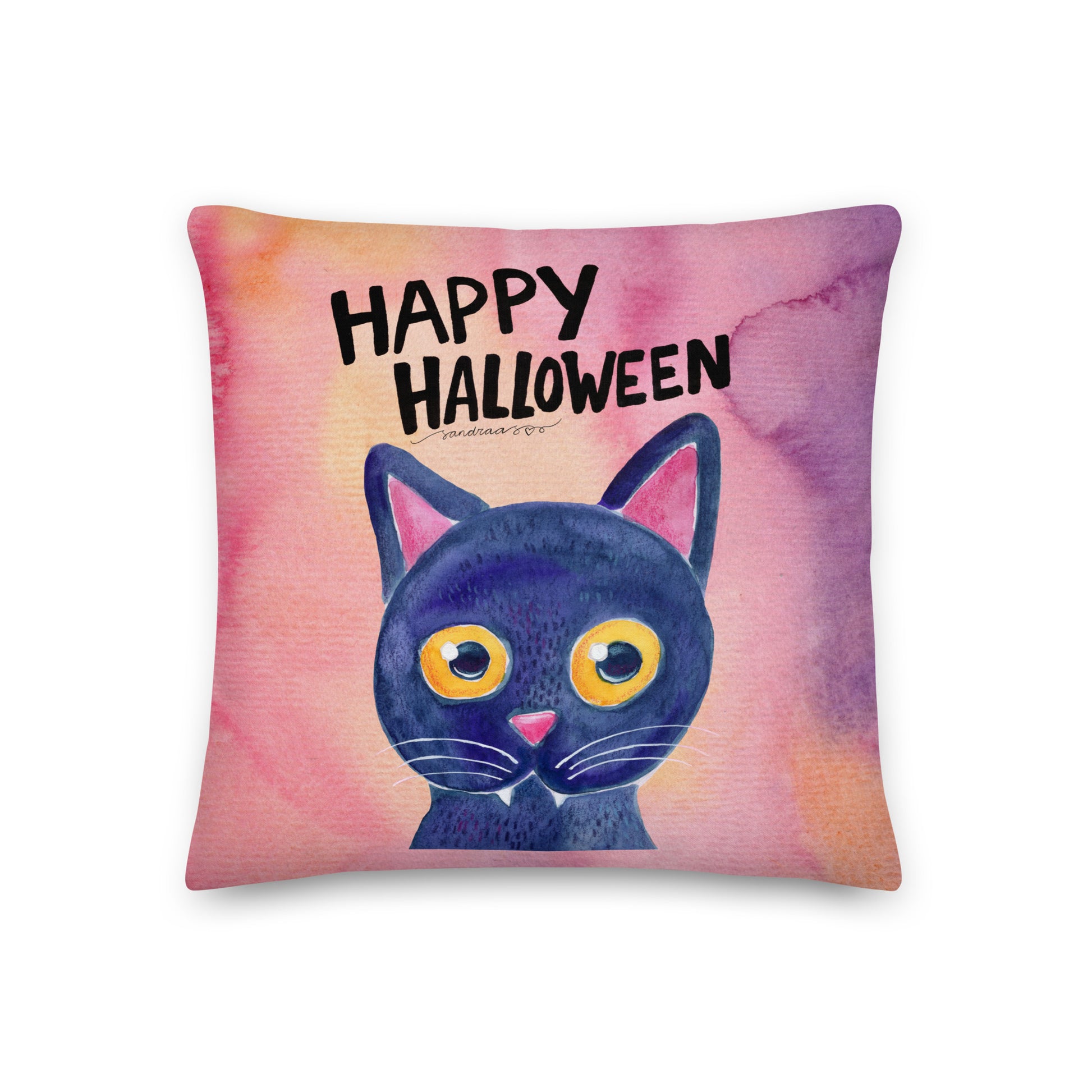Premium Pillow – Halloween Black Cat 🎃🐈⬛ - SANDRAAS