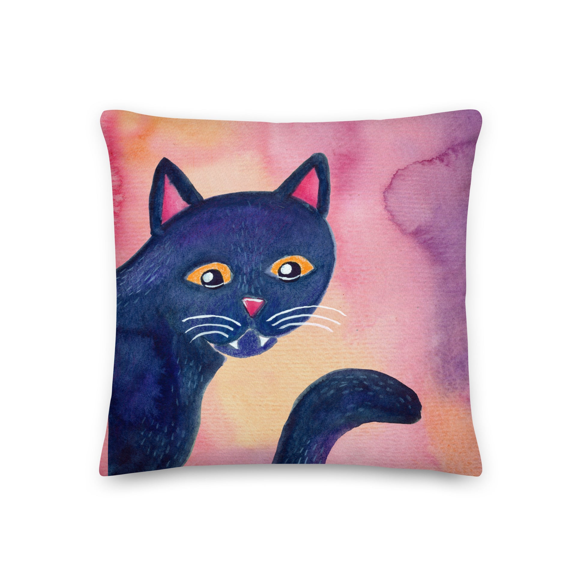 Halloween Black Cat Premium Pillow – A Whimsical & Cozy Touch for Spooky Season! 🎃🐈⬛ - SANDRAAS