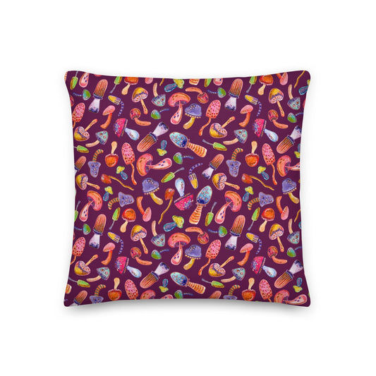 🍄 Premium Pillow – Colorful Mushrooms 💜✨ - SANDRAAS