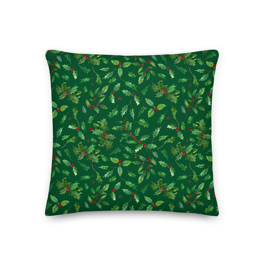 Christmas Holly Premium Pillow – Festive & Cozy Holiday Decor 🎄 - SANDRAAS