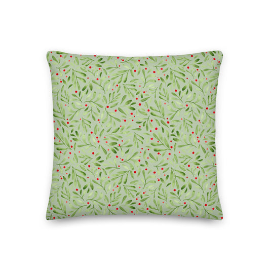 Premium Pillow – Green Winter Leaves 🍃✨ - SANDRAAS
