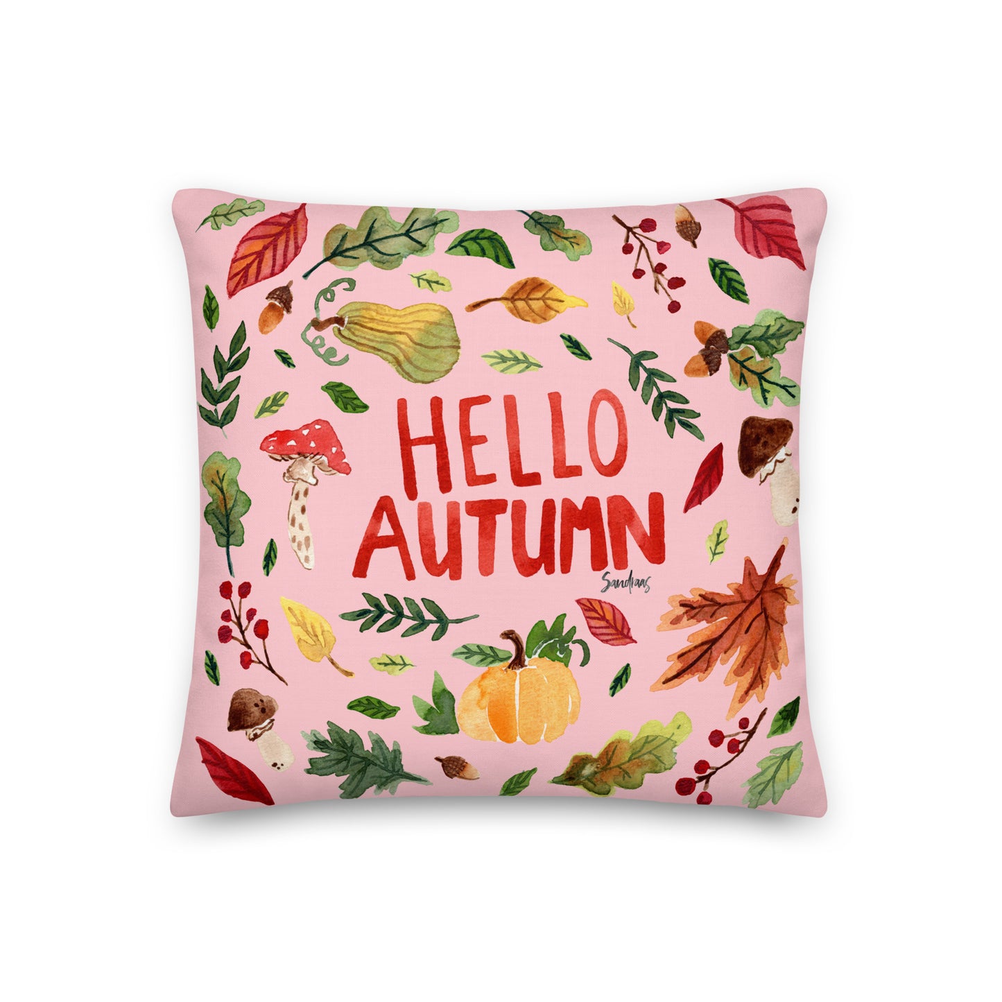 Premium Pillow - Hello Autumn - Pink 🍂🎃 - SANDRAAS