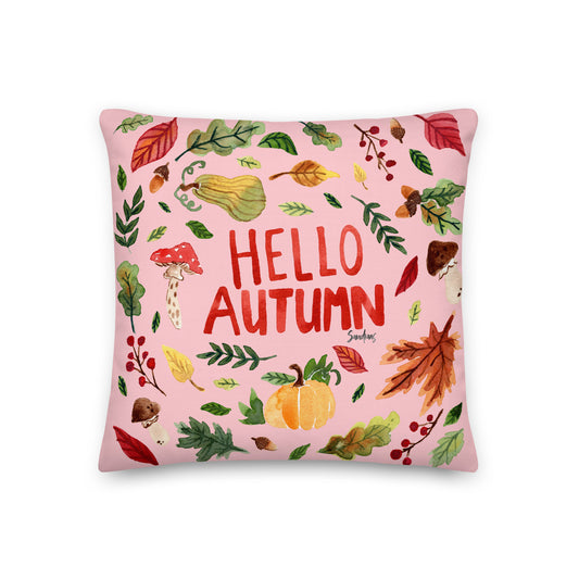 Premium Pillow - Hello Autumn - Pink 🍂🎃 - SANDRAAS