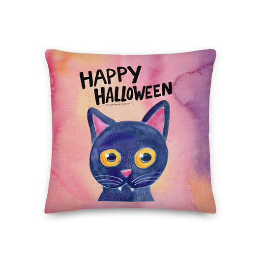 Premium Pillow – Halloween Black Cat 🎃🐈⬛ - SANDRAAS