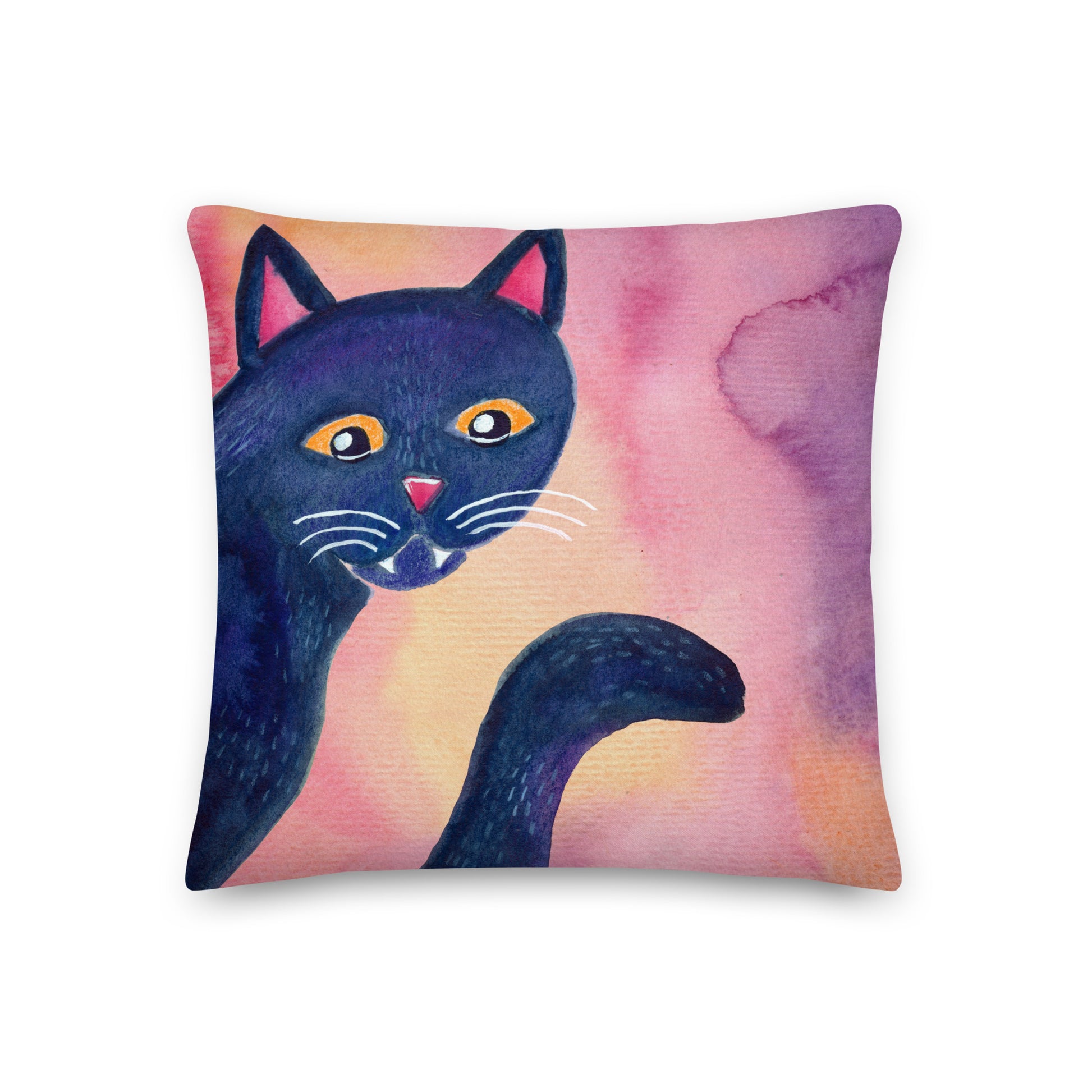 Halloween Black Cat Premium Pillow – A Whimsical & Cozy Touch for Spooky Season! 🎃🐈⬛ - SANDRAAS