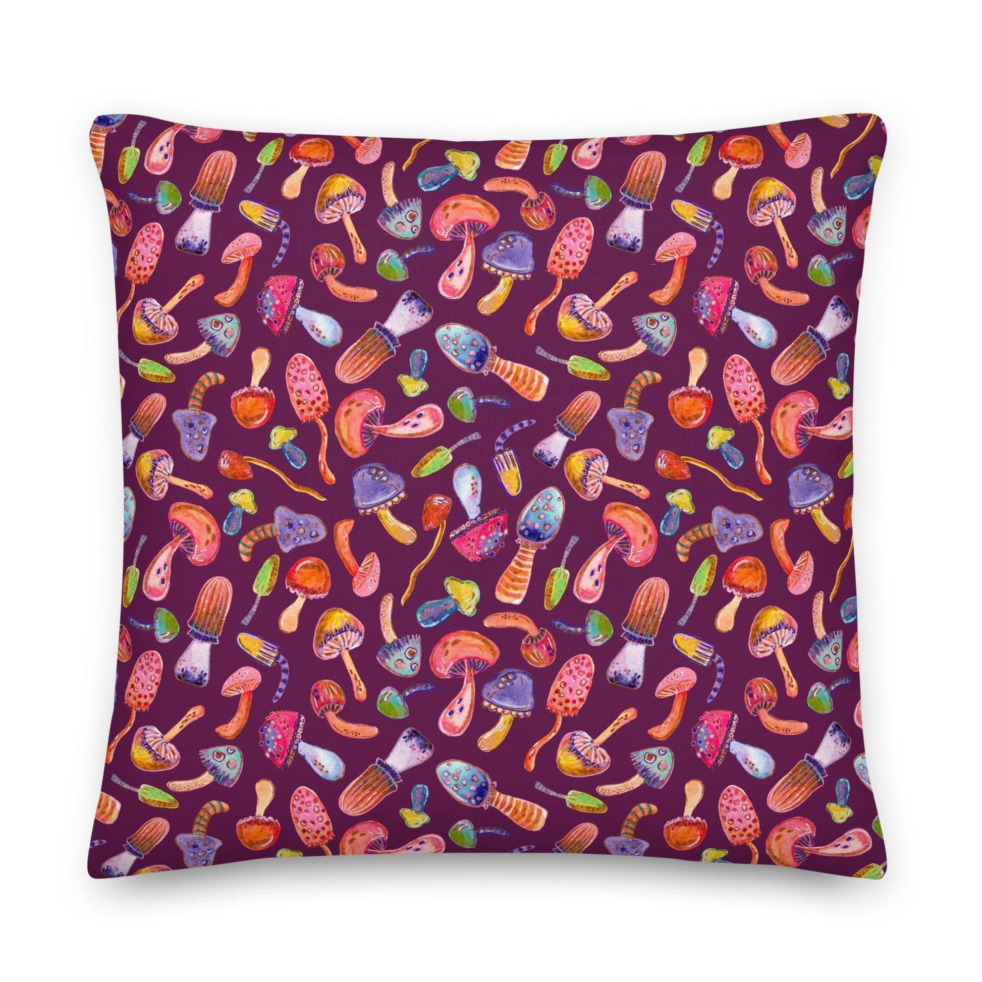 🍄 Premium Pillow – Colorful Mushrooms 💜✨ - SANDRAAS