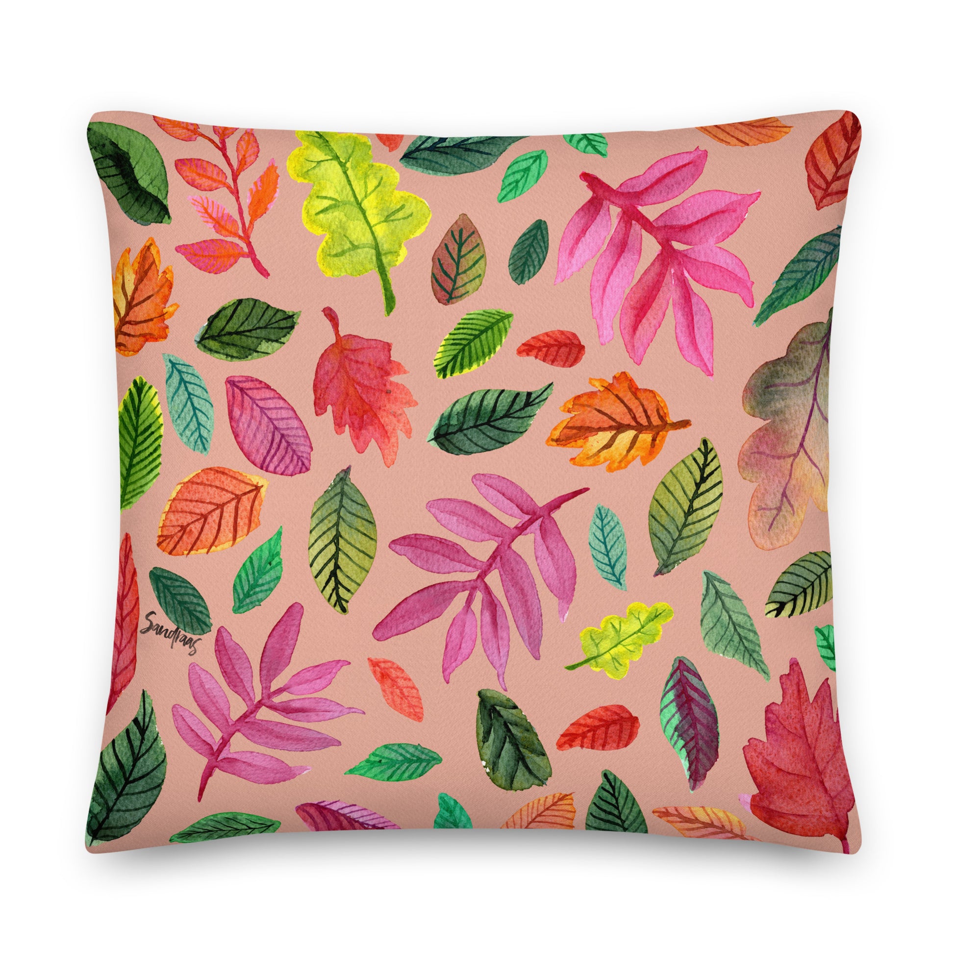 🍂 Premium Pillow – Pink Colorful Leaves 🌈💤 - SANDRAAS