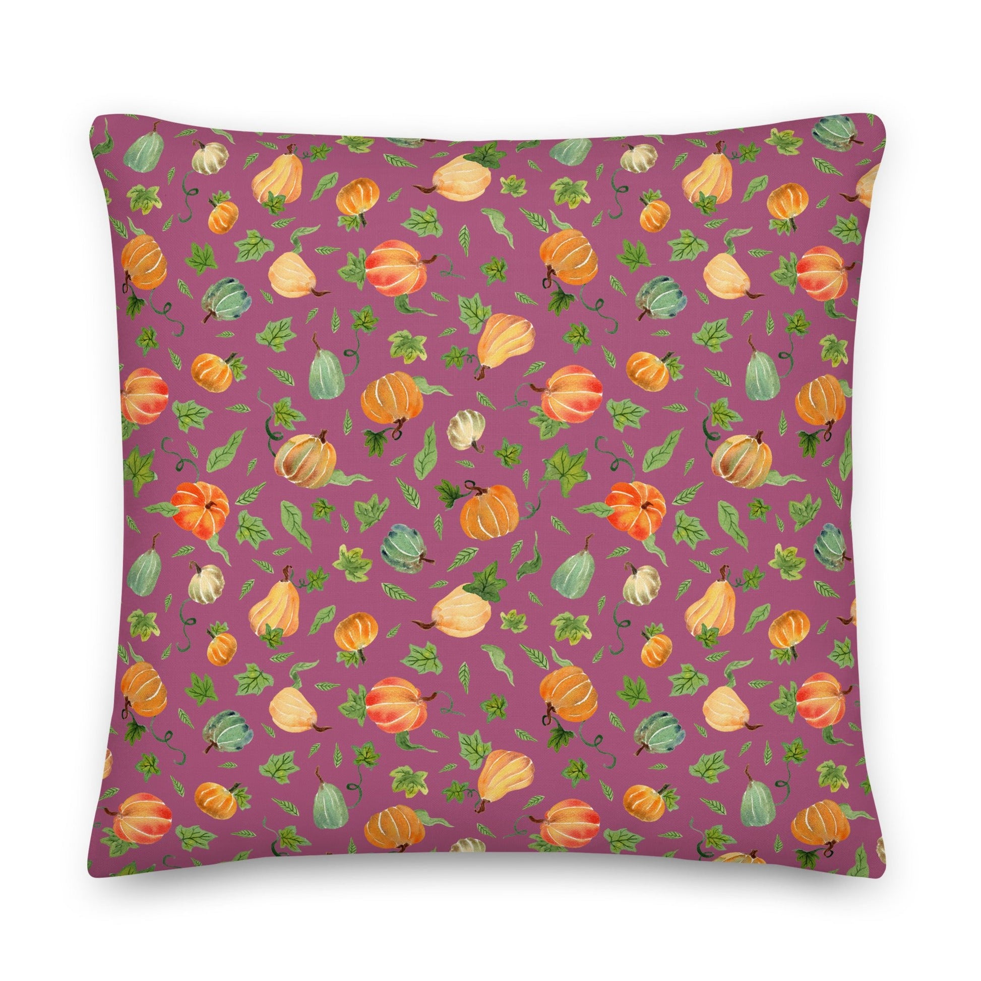 🎃 Premium Pillow – Watercolor Pumpkins 💜🍂 - SANDRAAS