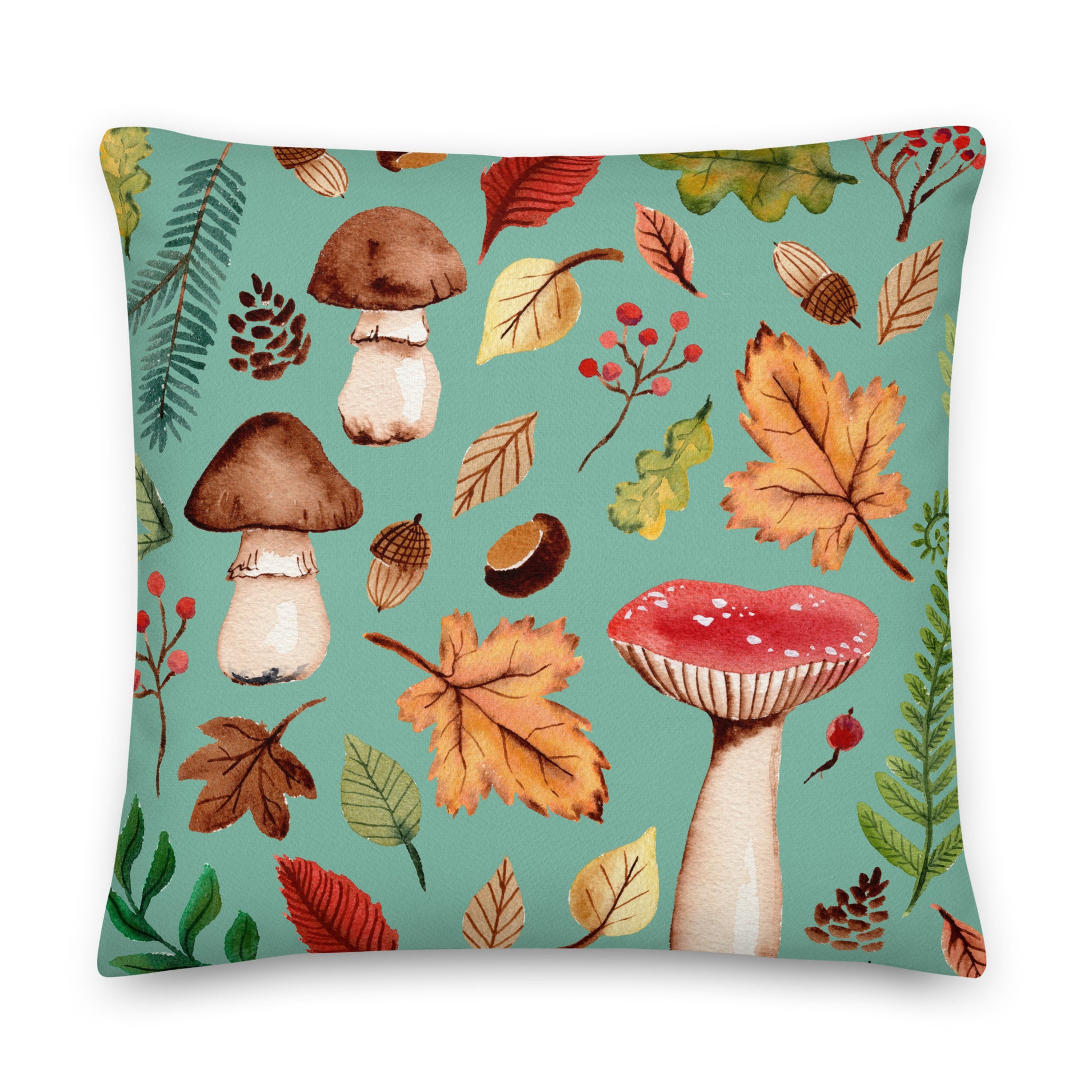Turquoise Autumn Nature Premium Pillow – Cozy Fall Decor 🍂✨ - SANDRAAS
