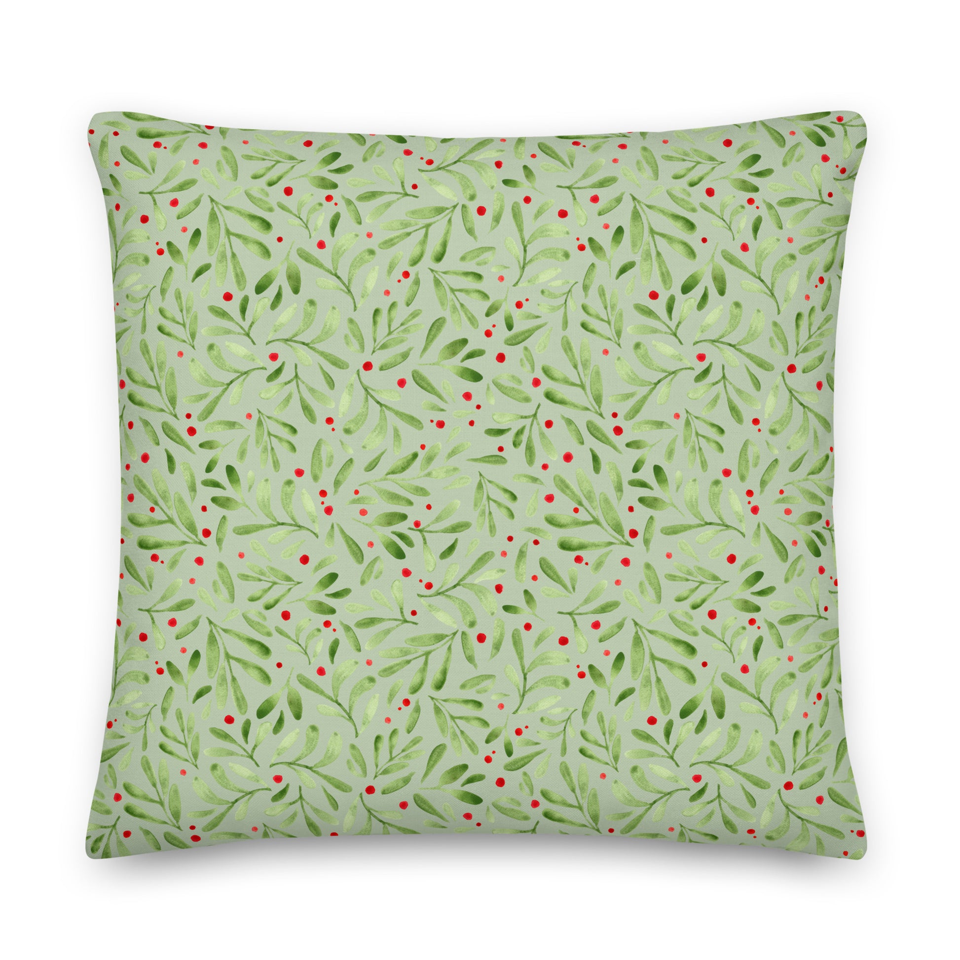 Premium Pillow – Green Winter Leaves 🍃✨ - SANDRAAS