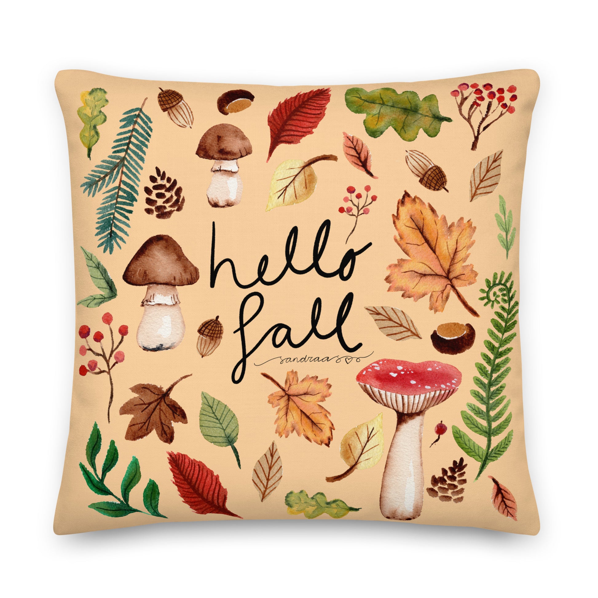 Premium Pillow - Hello Fall 🍁🍄 - SANDRAAS