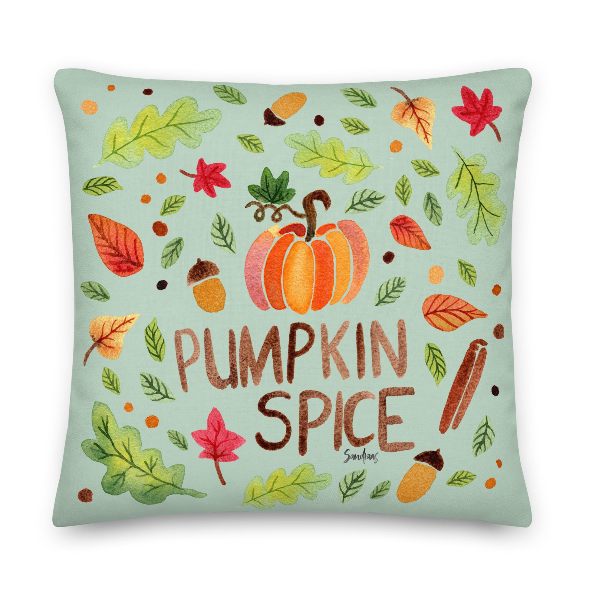 Premium Pillow - Pumpkin Spice Green 🎃🍂 - SANDRAAS