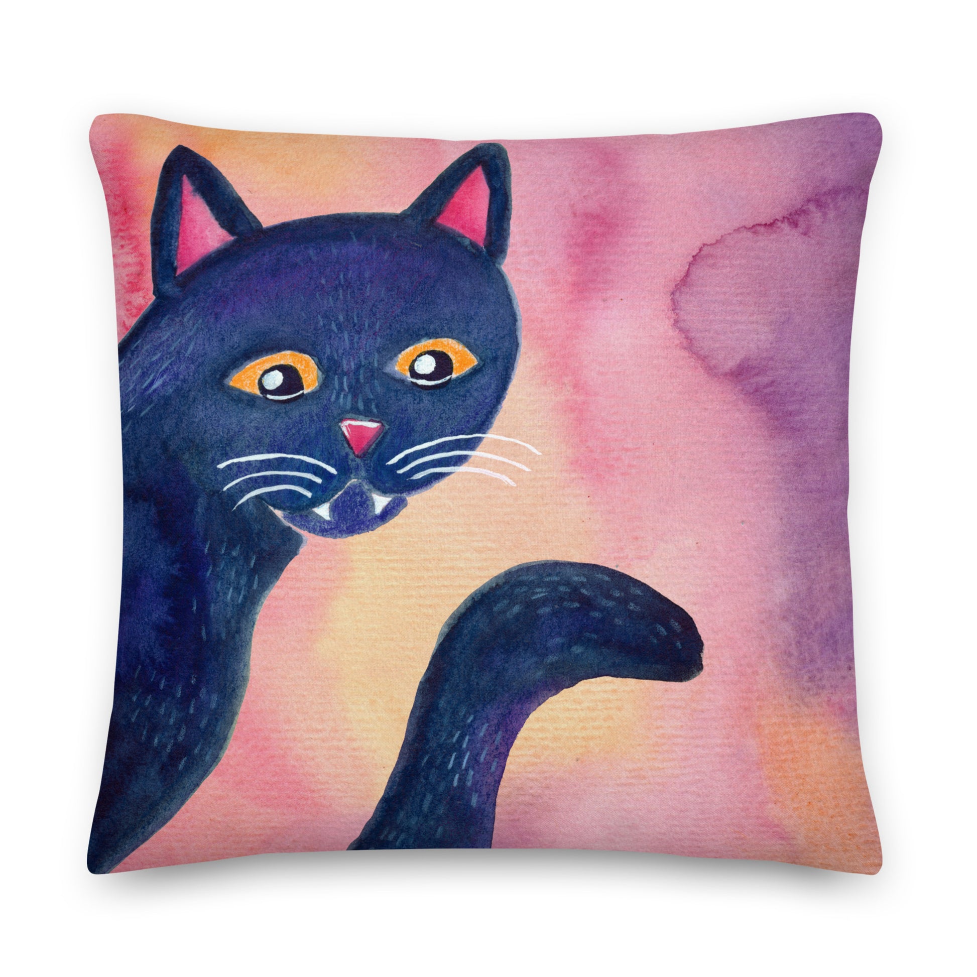 Halloween Black Cat Premium Pillow – A Whimsical & Cozy Touch for Spooky Season! 🎃🐈⬛ - SANDRAAS