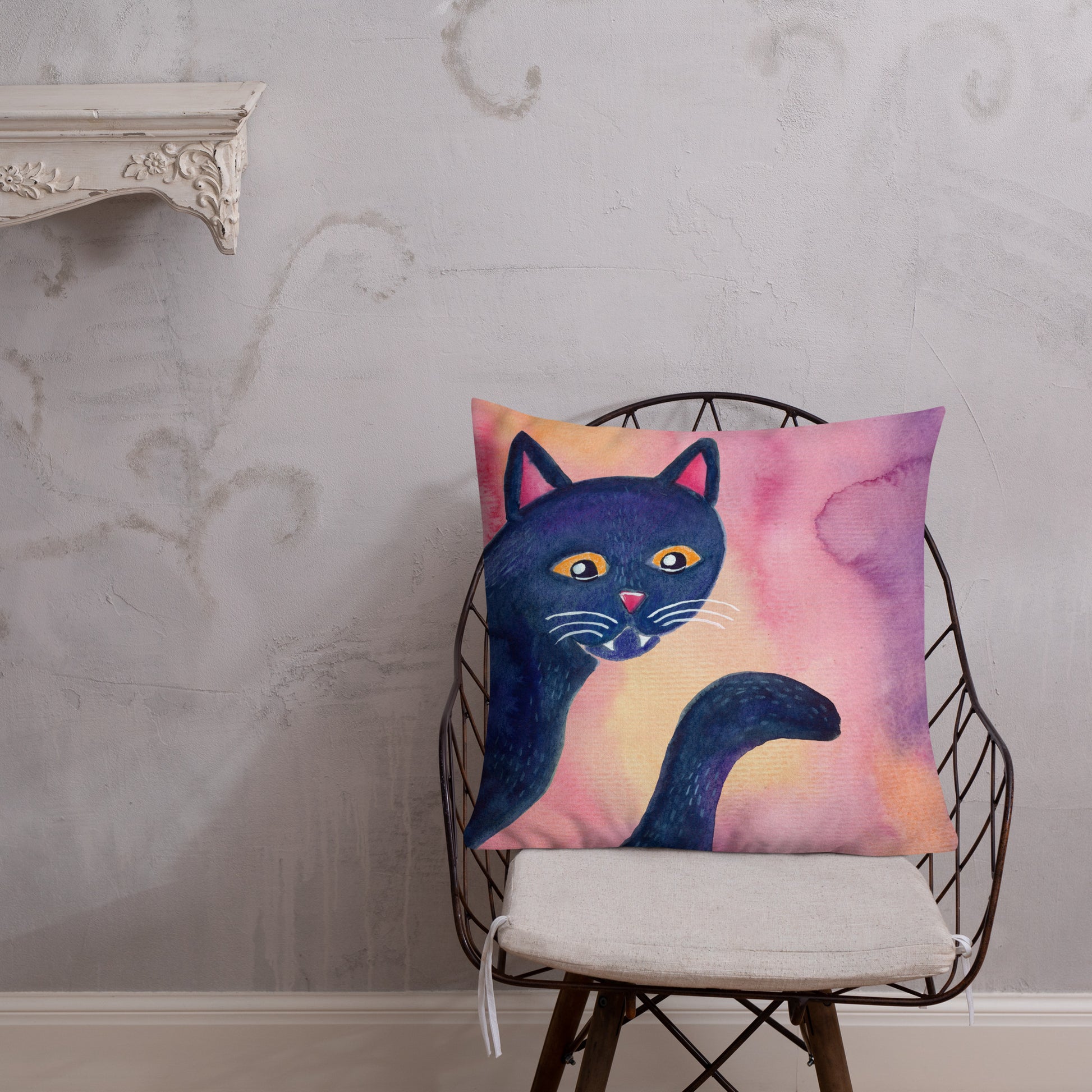 Halloween Black Cat Premium Pillow – A Whimsical & Cozy Touch for Spooky Season! 🎃🐈⬛ - SANDRAAS