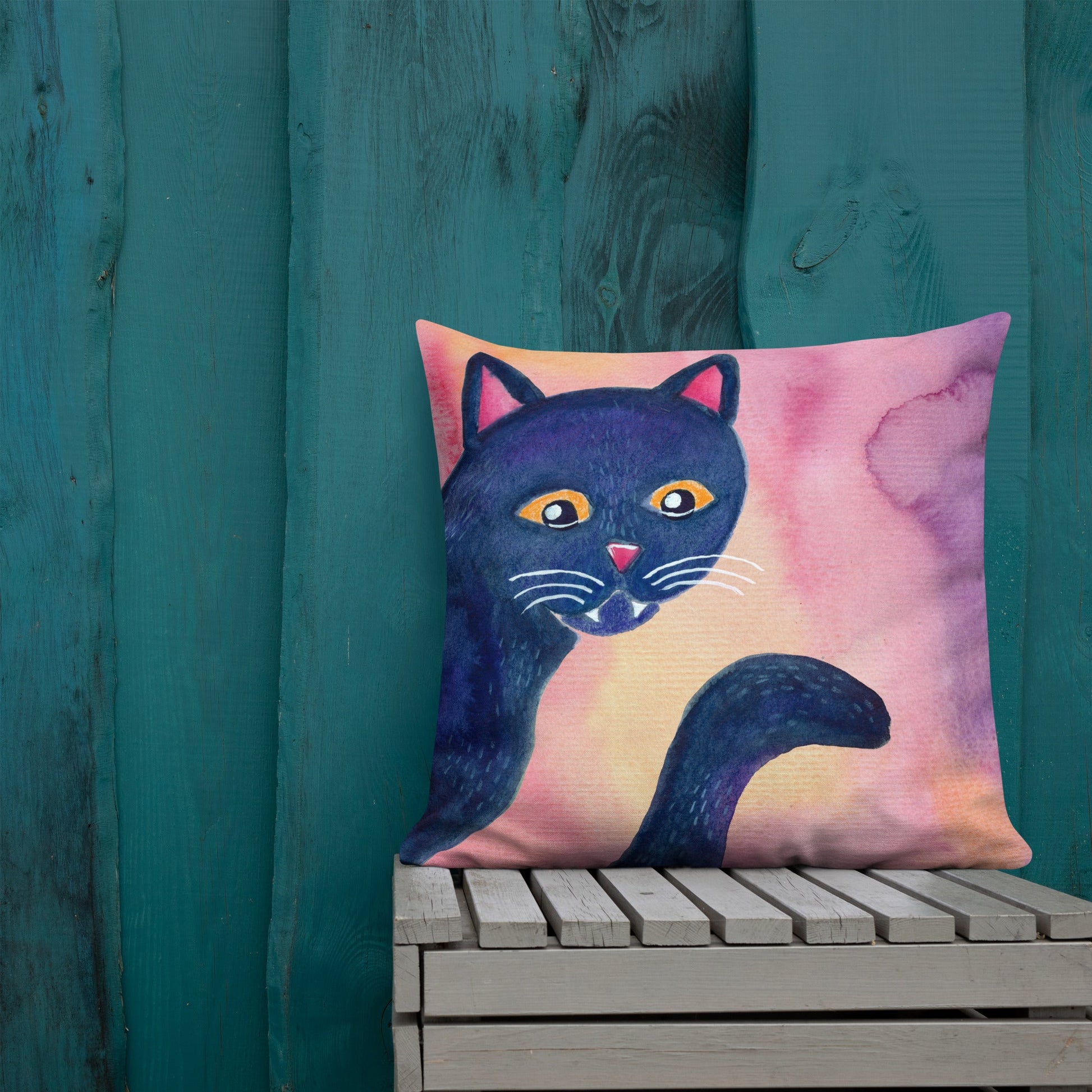 Halloween Black Cat Premium Pillow – A Whimsical & Cozy Touch for Spooky Season! 🎃🐈⬛ - SANDRAAS