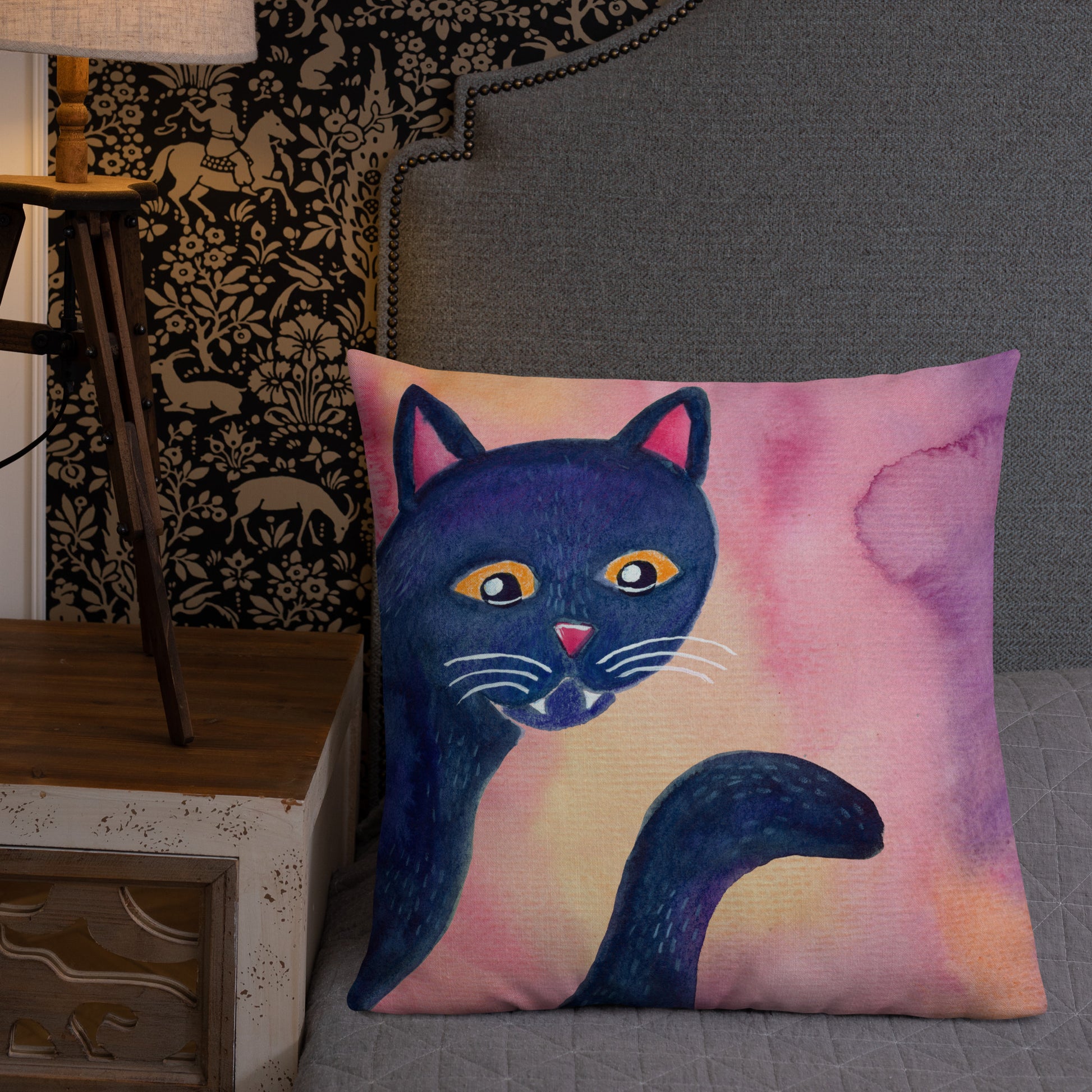 Halloween Black Cat Premium Pillow – A Whimsical & Cozy Touch for Spooky Season! 🎃🐈⬛ - SANDRAAS