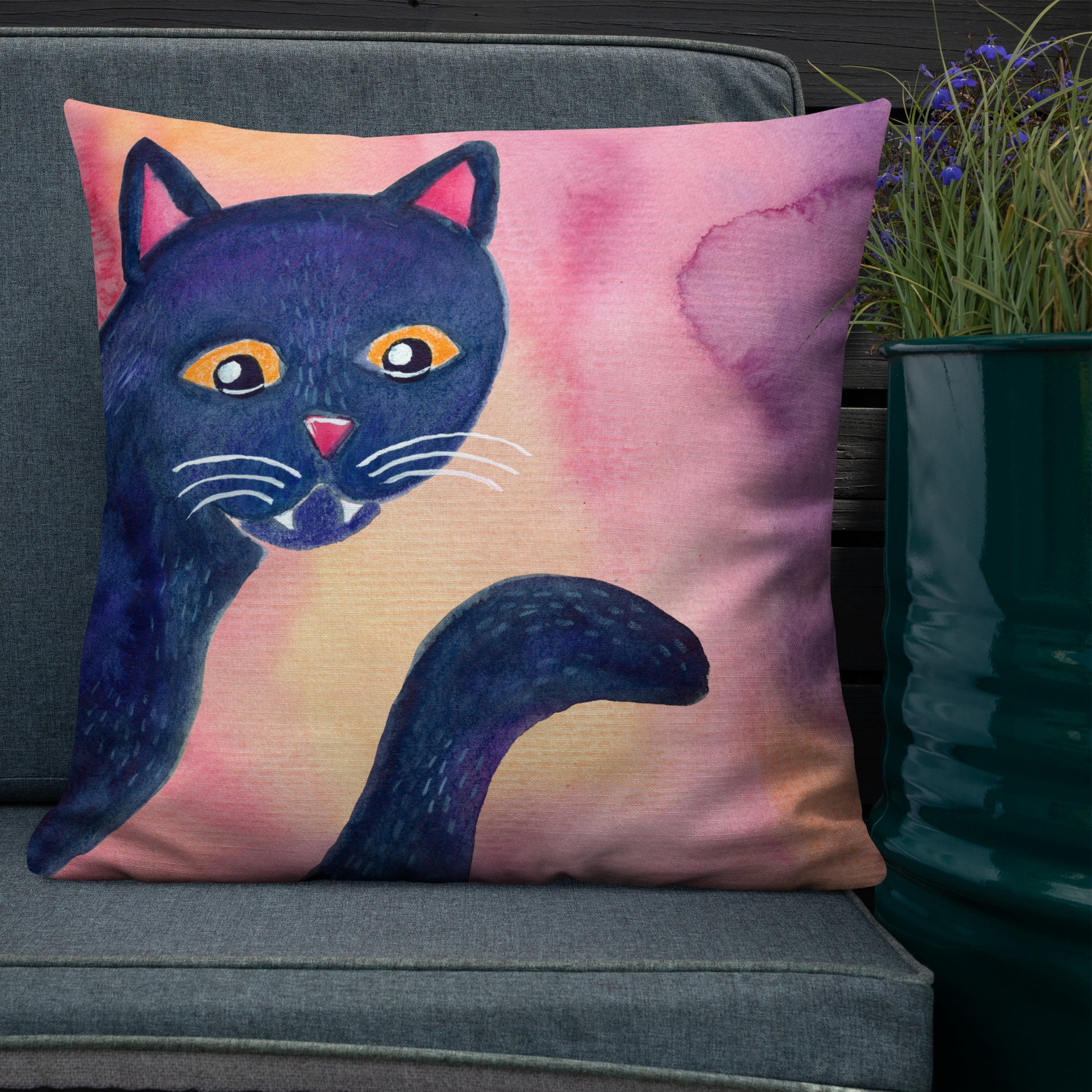 Halloween Black Cat Premium Pillow – A Whimsical & Cozy Touch for Spooky Season! 🎃🐈⬛ - SANDRAAS