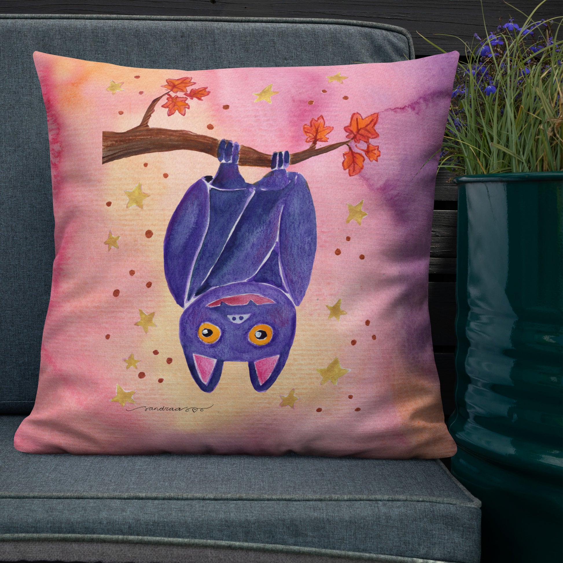 Halloween Bat Premium Pillow – A Whimsical & Cozy Touch for Spooky Season! 🦇🎃 - SANDRAAS