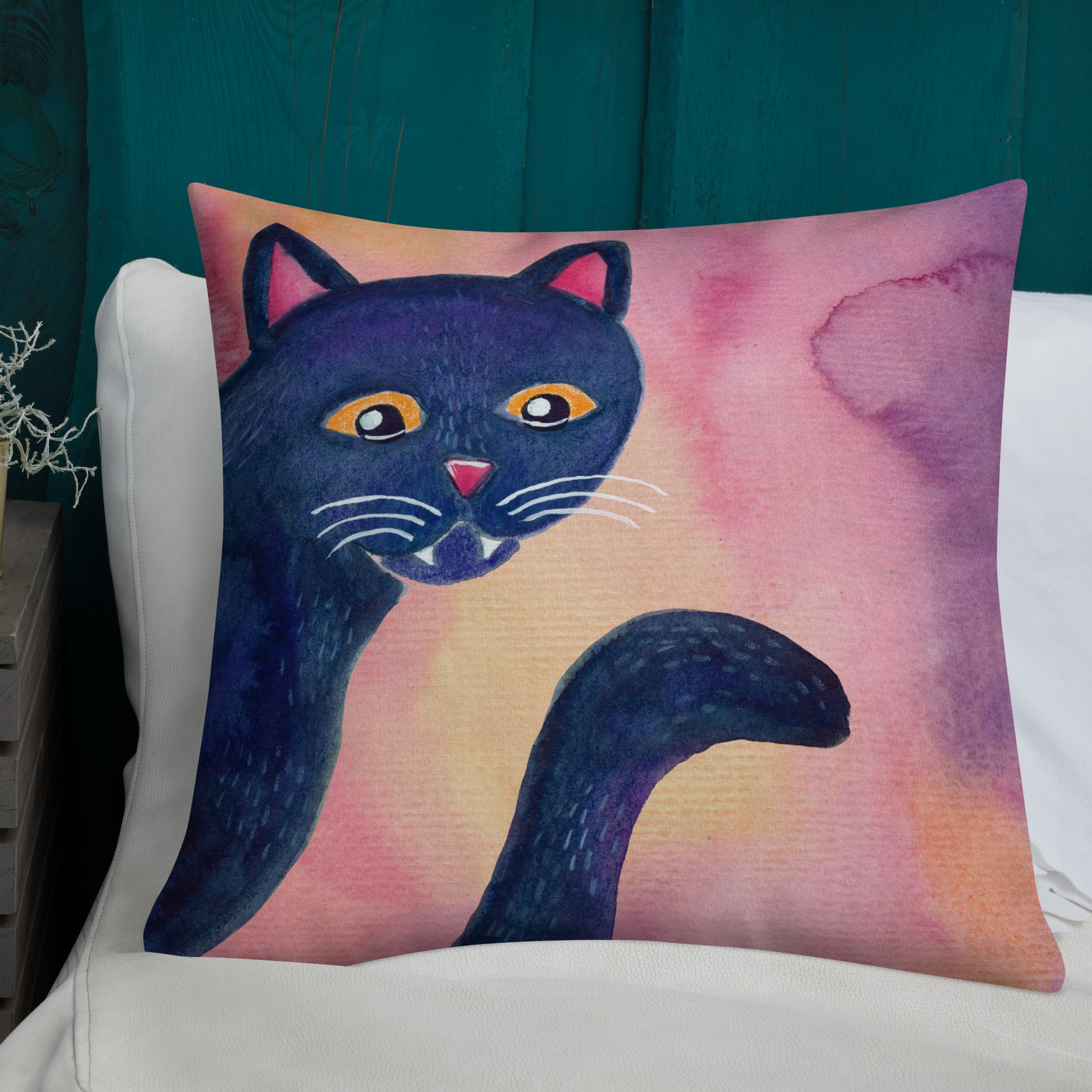 Halloween Black Cat Premium Pillow – A Whimsical & Cozy Touch for Spooky Season! 🎃🐈⬛ - SANDRAAS
