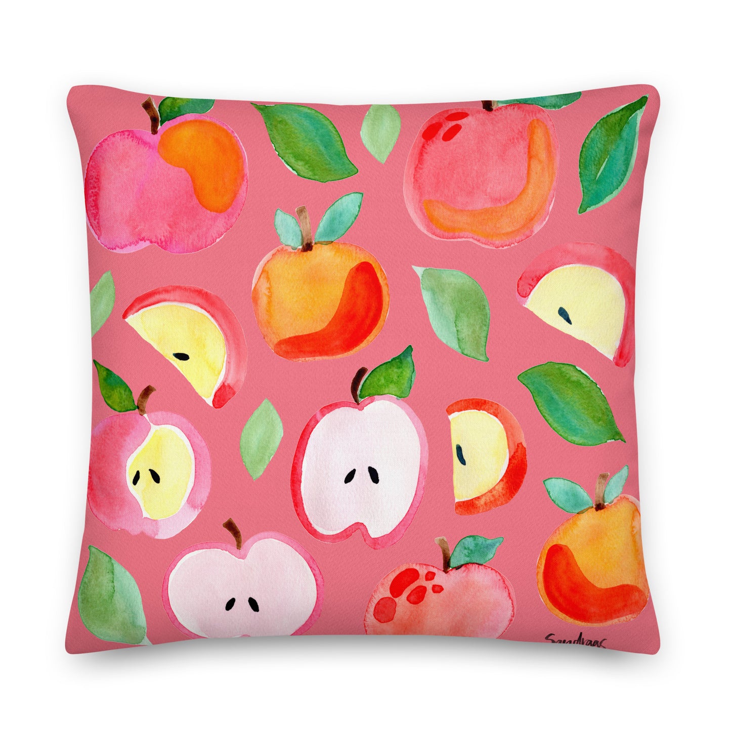 🍎 Premium Pillow – Pink Apples 💖🛋 - SANDRAAS