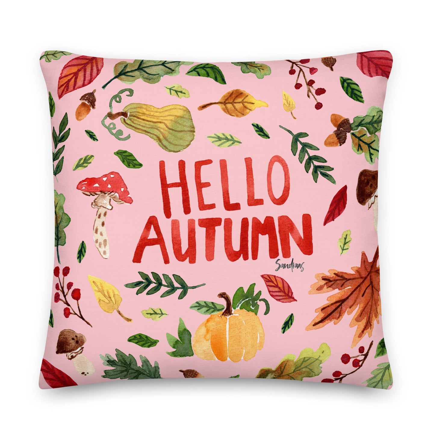 Premium Pillow - Hello Autumn - Pink 🍂🎃 - SANDRAAS