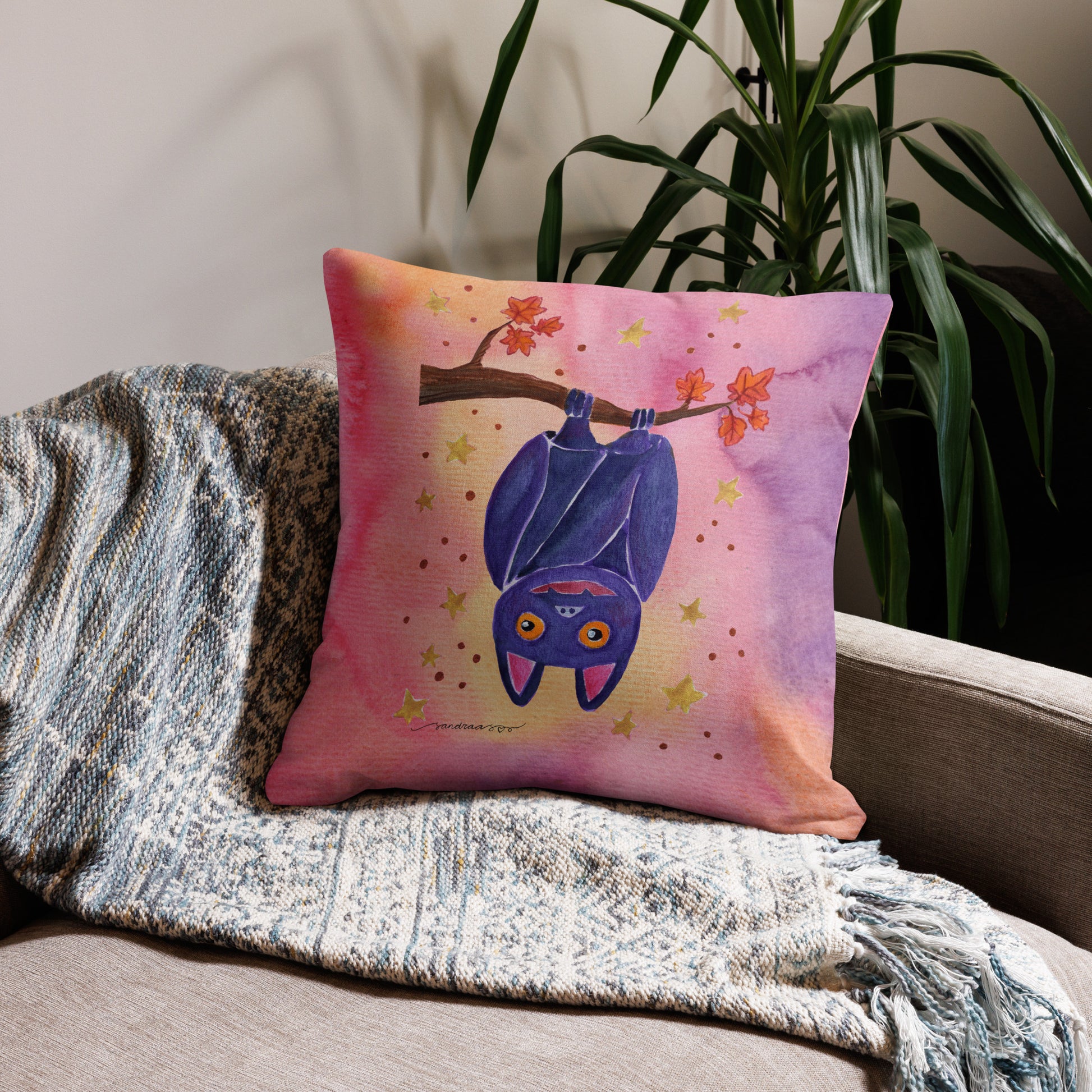 Halloween Bat Premium Pillow – A Whimsical & Cozy Touch for Spooky Season! 🦇🎃 - SANDRAAS