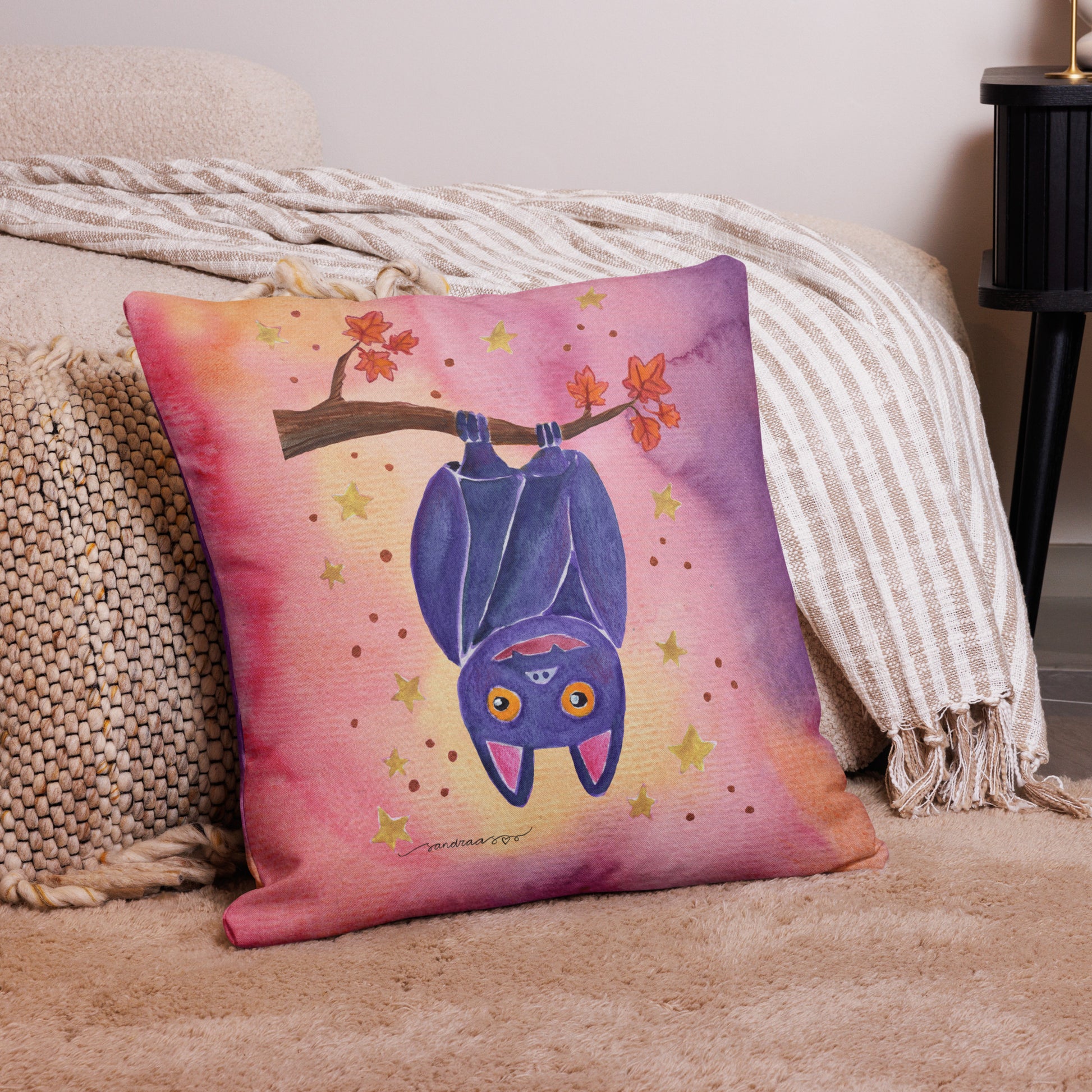 Halloween Bat Premium Pillow – A Whimsical & Cozy Touch for Spooky Season! 🦇🎃 - SANDRAAS
