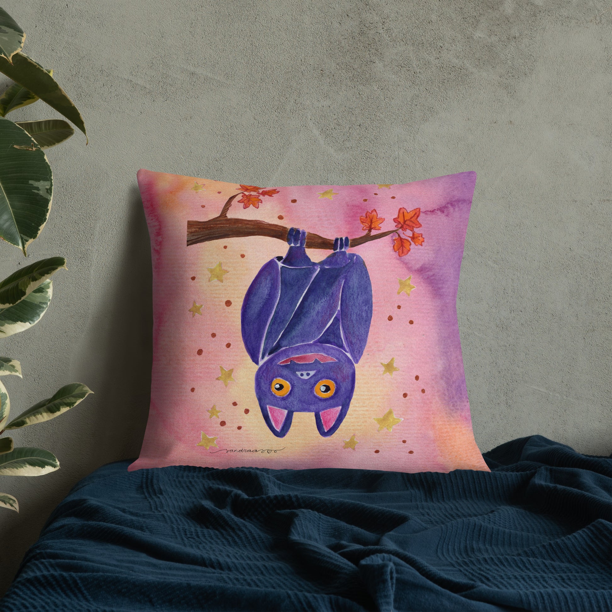 Halloween Bat Premium Pillow – A Whimsical & Cozy Touch for Spooky Season! 🦇🎃 - SANDRAAS