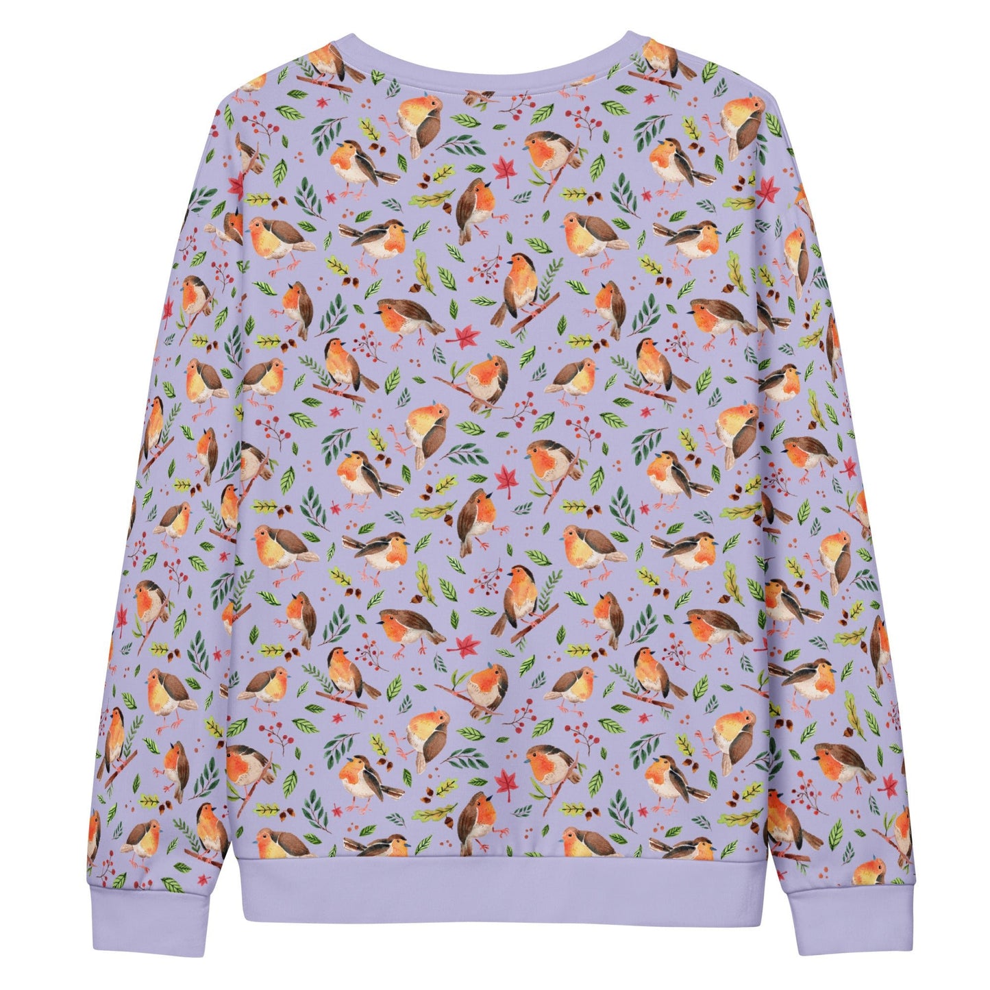 Unisex Sweatshirt – Lavender Robin Watercolor 🐦💜 | Cozy Nature - Inspired Pullover - SANDRAAS