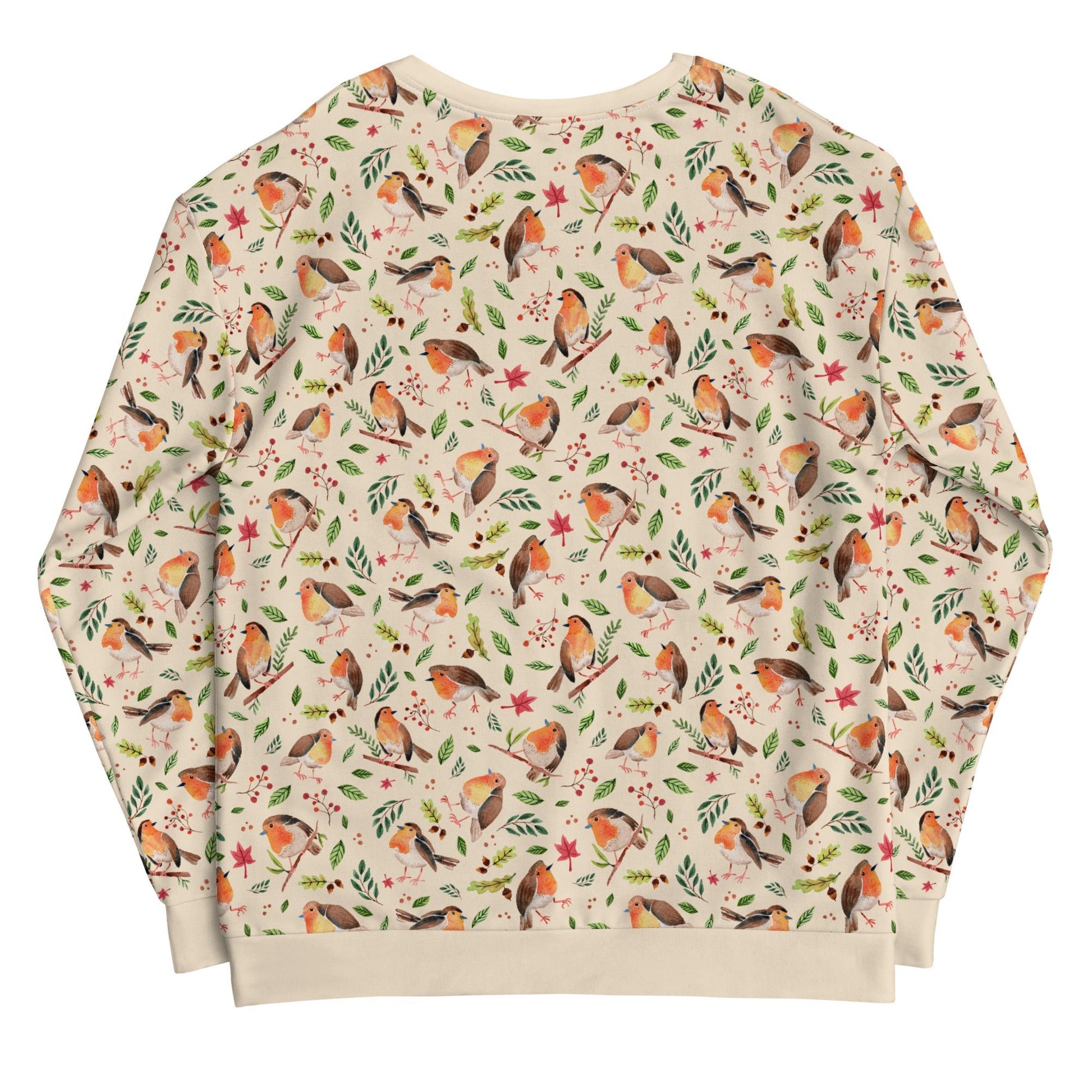 🕊️ Unisex Sweatshirt – Robins Cream White – Watercolor Edition - SANDRAAS