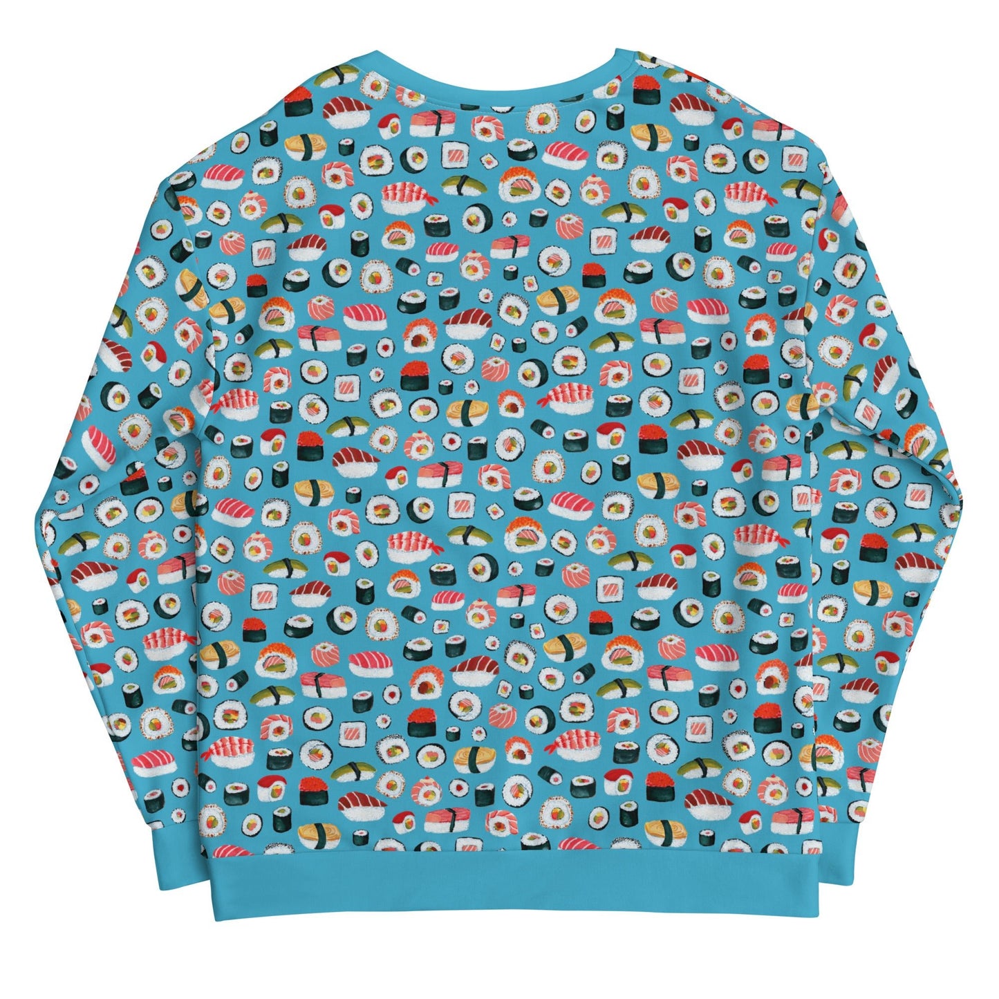 🍣 Unisex Sweatshirt – Sushi Pattern – Light Blue Gouache Edition - SANDRAAS