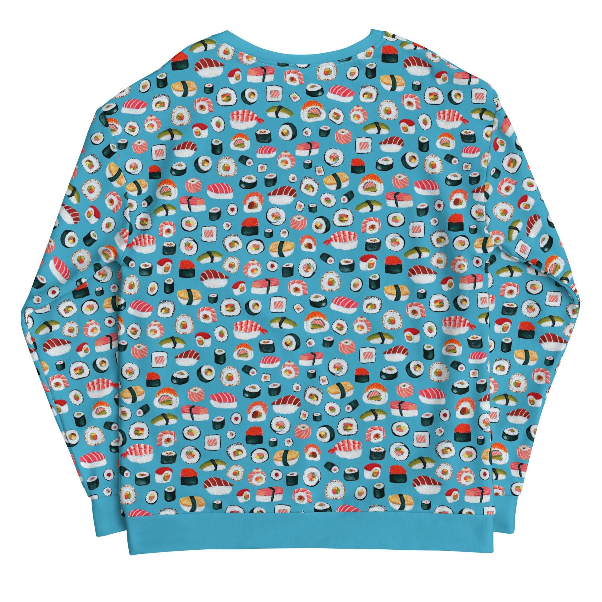 🍣 Unisex Sweatshirt – Sushi Pattern – Light Blue Gouache Edition - SANDRAAS
