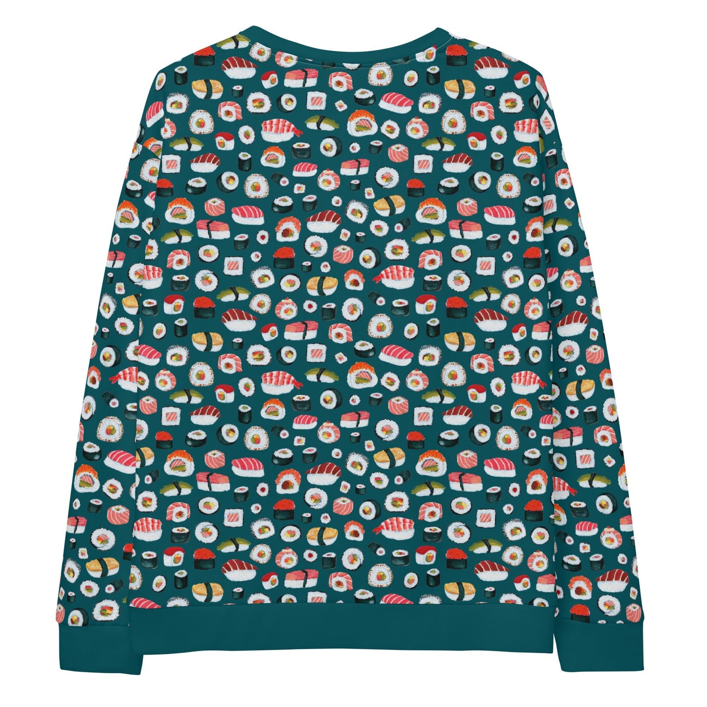 🍣 Unisex Sweatshirt – Sushi Pattern – Dark Blue Gouache Edition - SANDRAAS