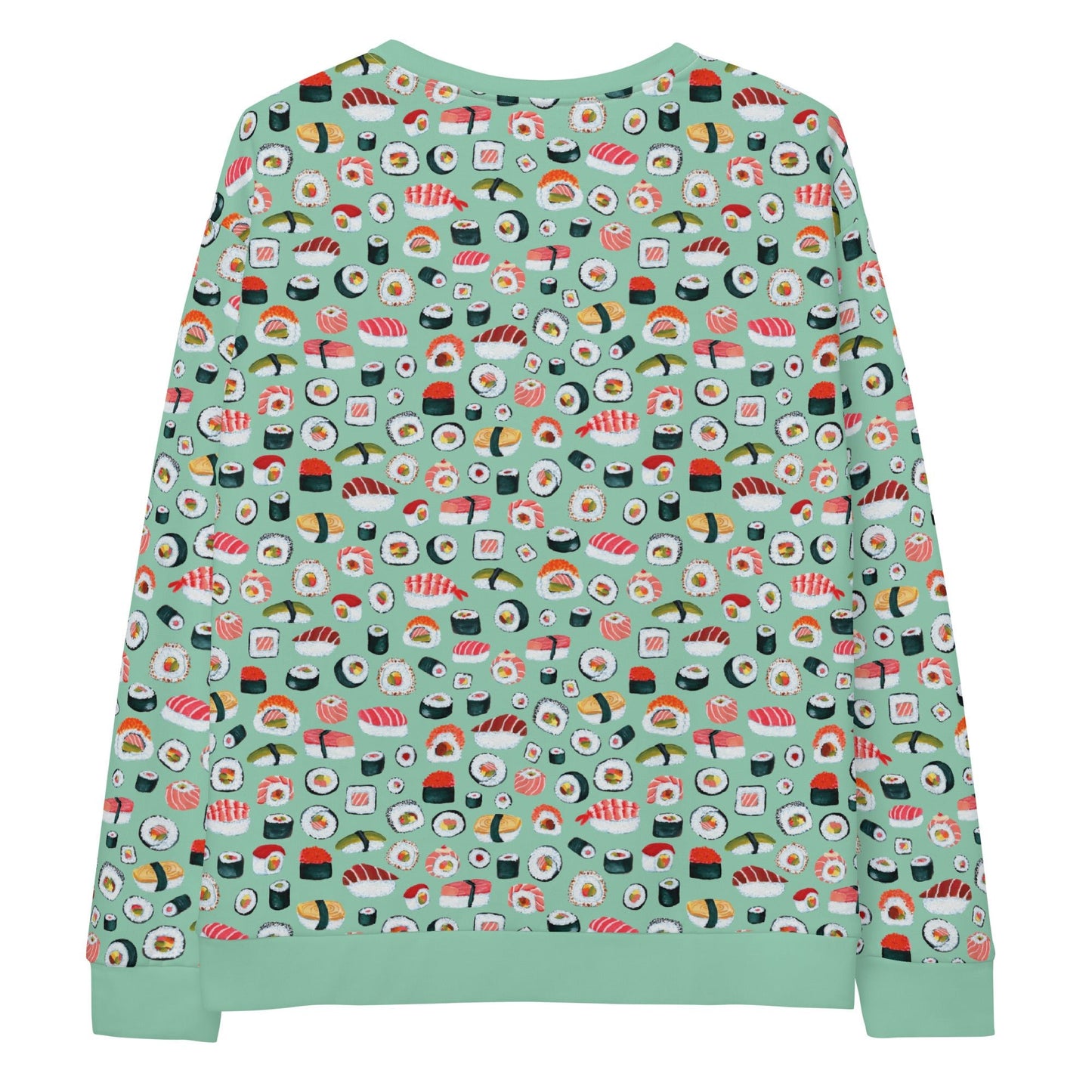 🍣 Unisex Sweatshirt – Sushi Pattern – Mint Green Gouache Edition - SANDRAAS