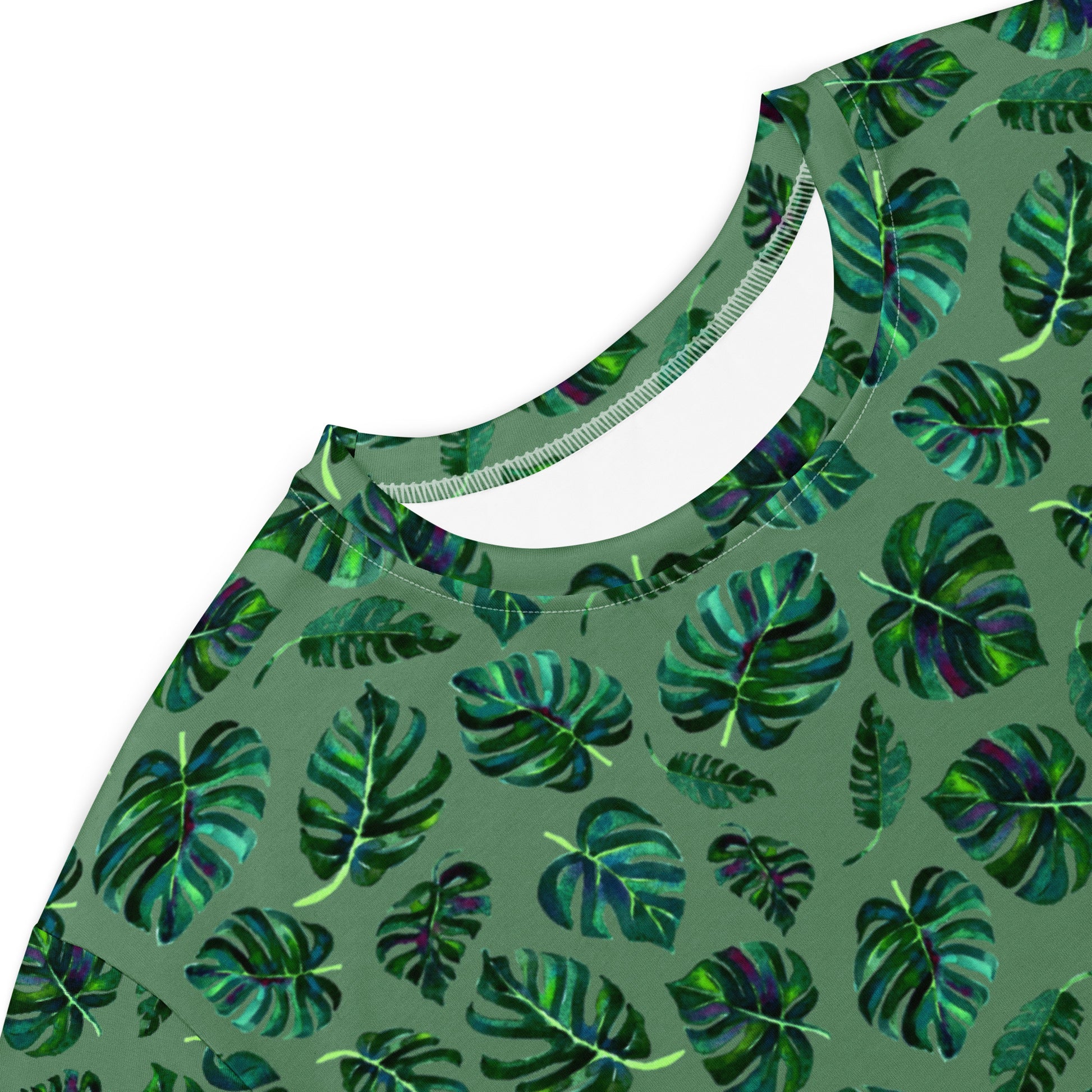 🌿 Jungle Dream T-Shirt Dress – Monstera in Motion - SANDRAAS