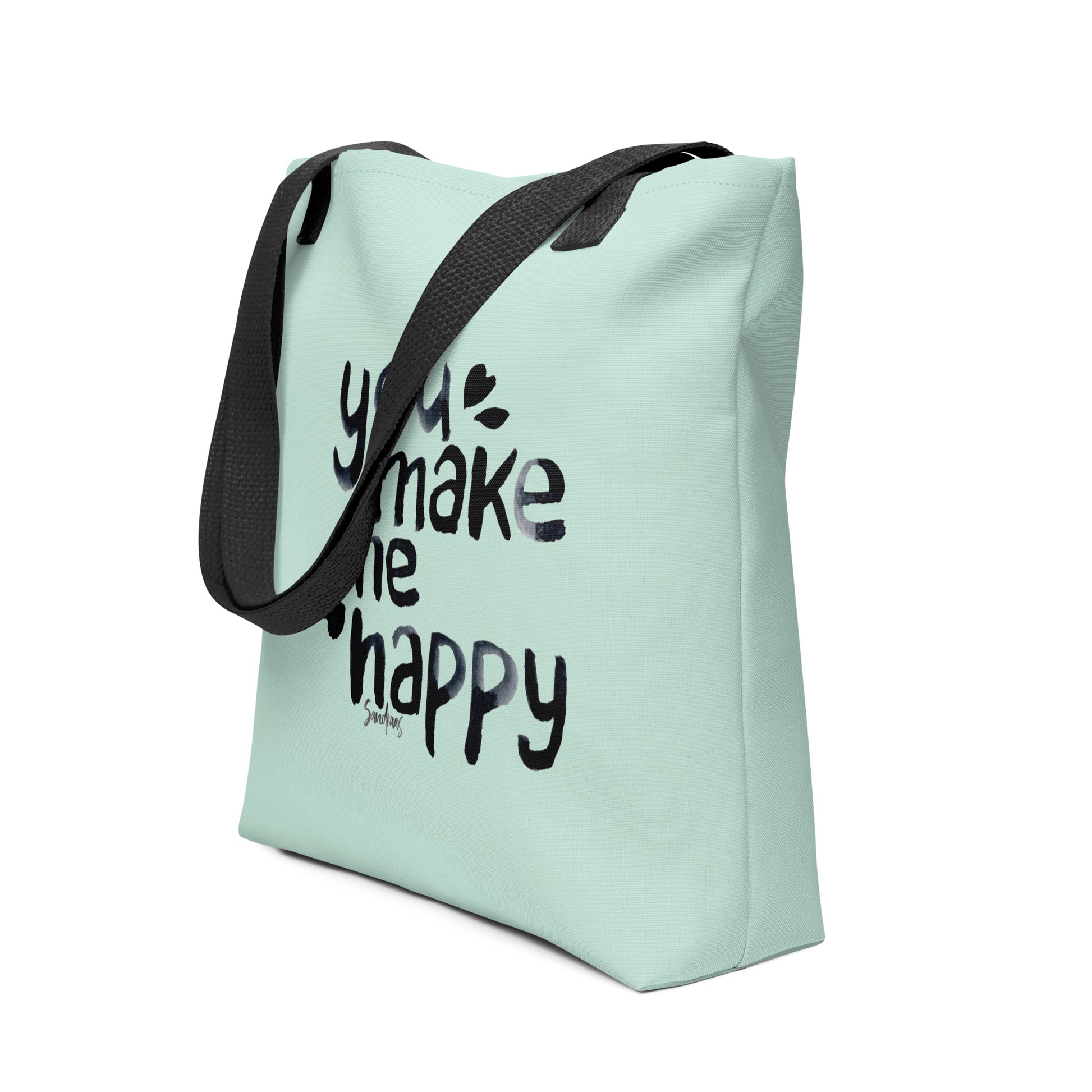 🌿 Tote Bag – Green “You Make Me Happy” 💚👜 - SANDRAAS