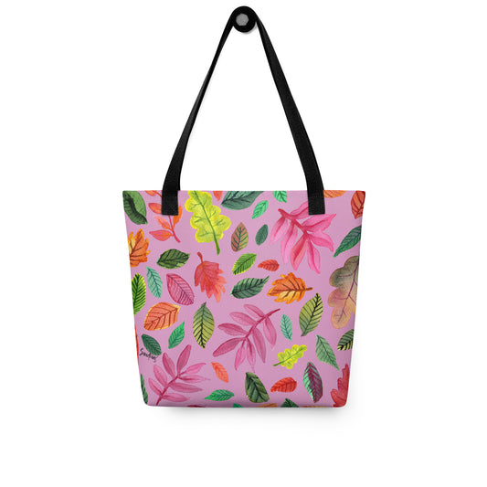 🍁 Tote Bag – Pink Colorful Leaves 🌈👜 - SANDRAAS