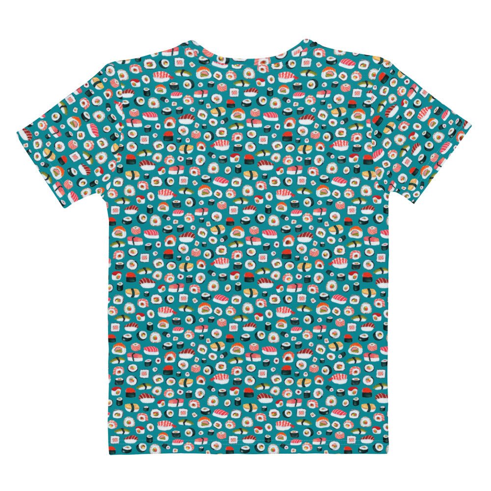 🍣 Women’s T-Shirt – Sushi Pattern – Eastern Blue Gouache Edition - SANDRAAS