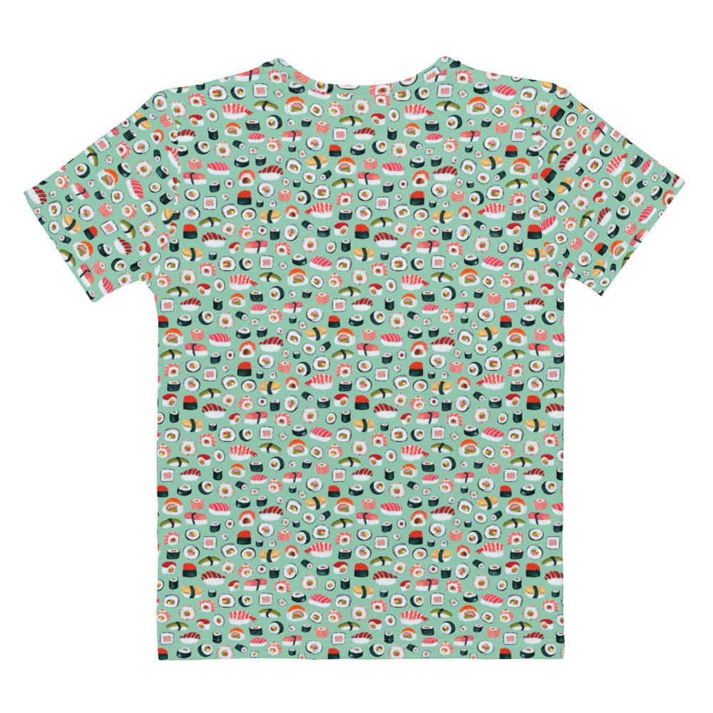 🍣 Women’s T-Shirt – Sushi Pattern – Mint Gouache Edition - SANDRAAS